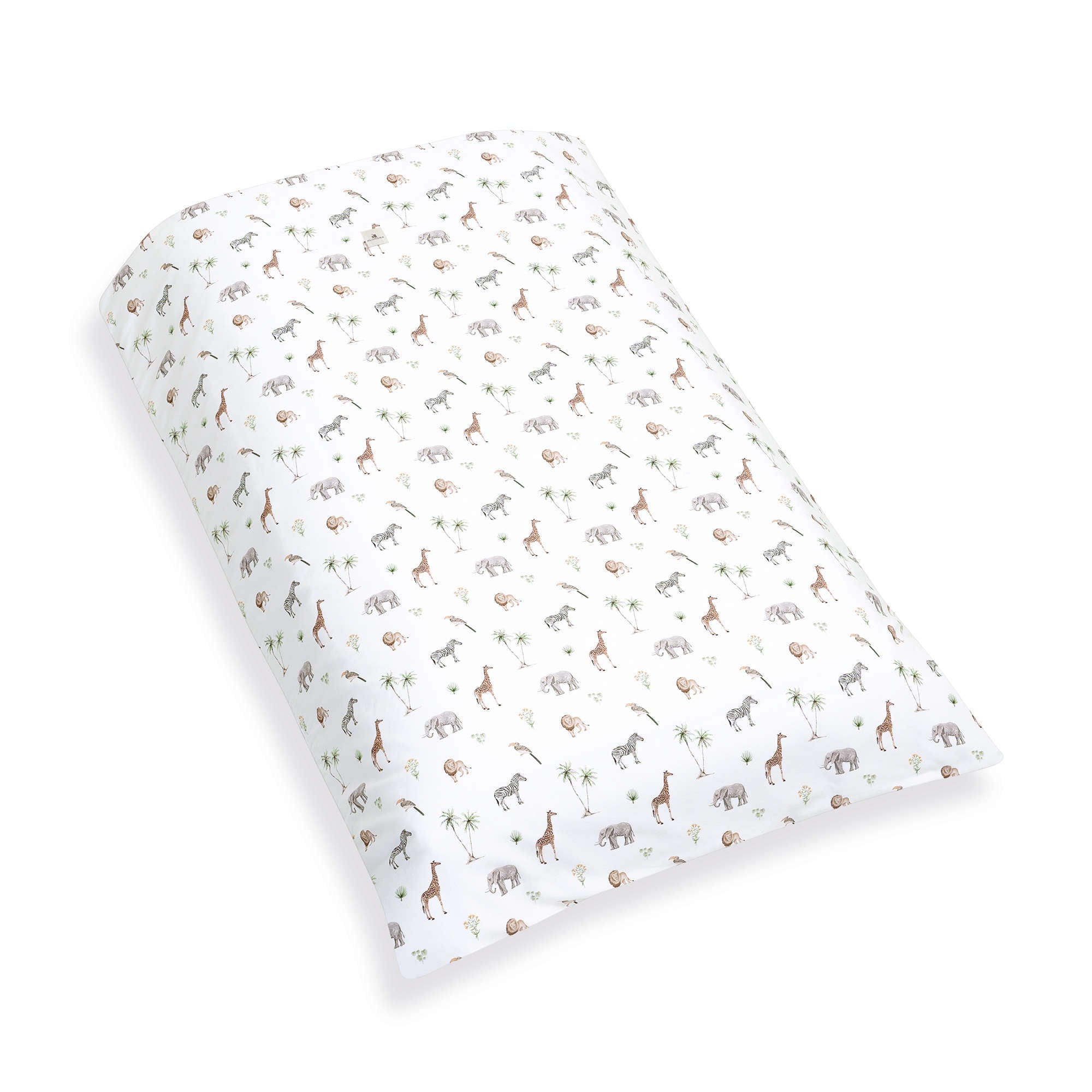 Nórdico de cuna bebé 70x140 cm en blanco con estampado de animales de jungla