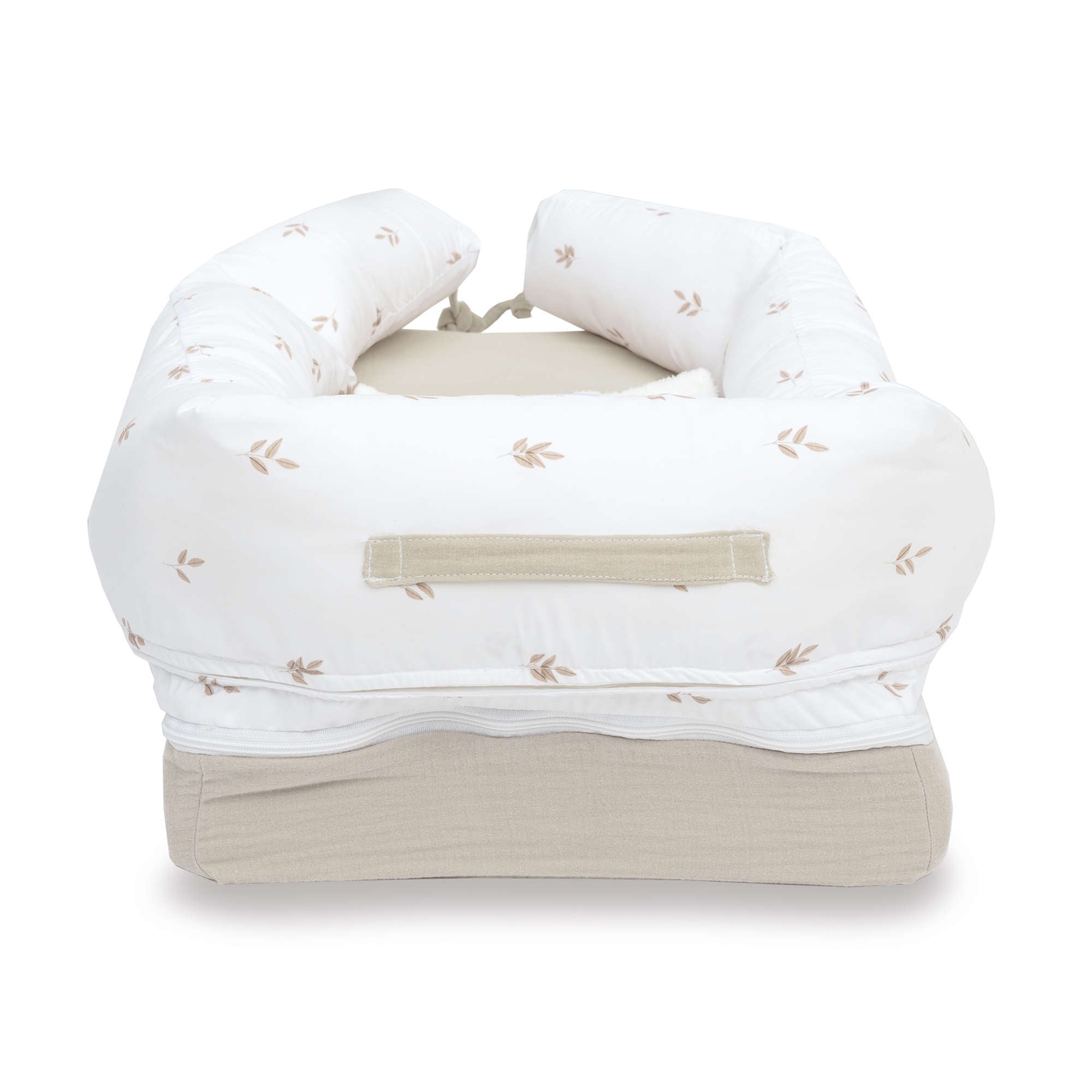 Riduttore per neonato (con cuneo antireflusso) foglie beige · Nandina 666C-116