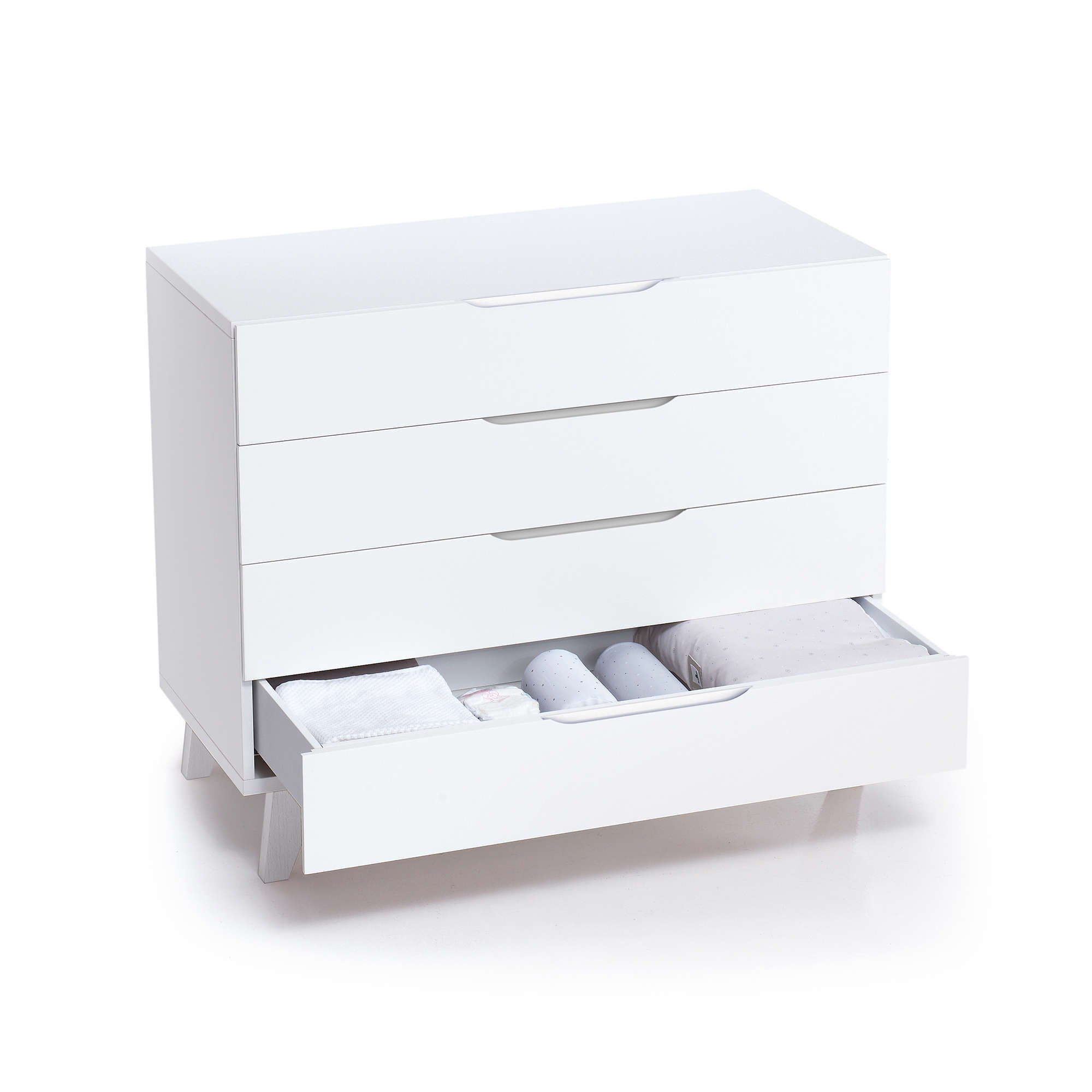 Cassettiera bambini (4 cassetti) stile nordico bianco · Style D247