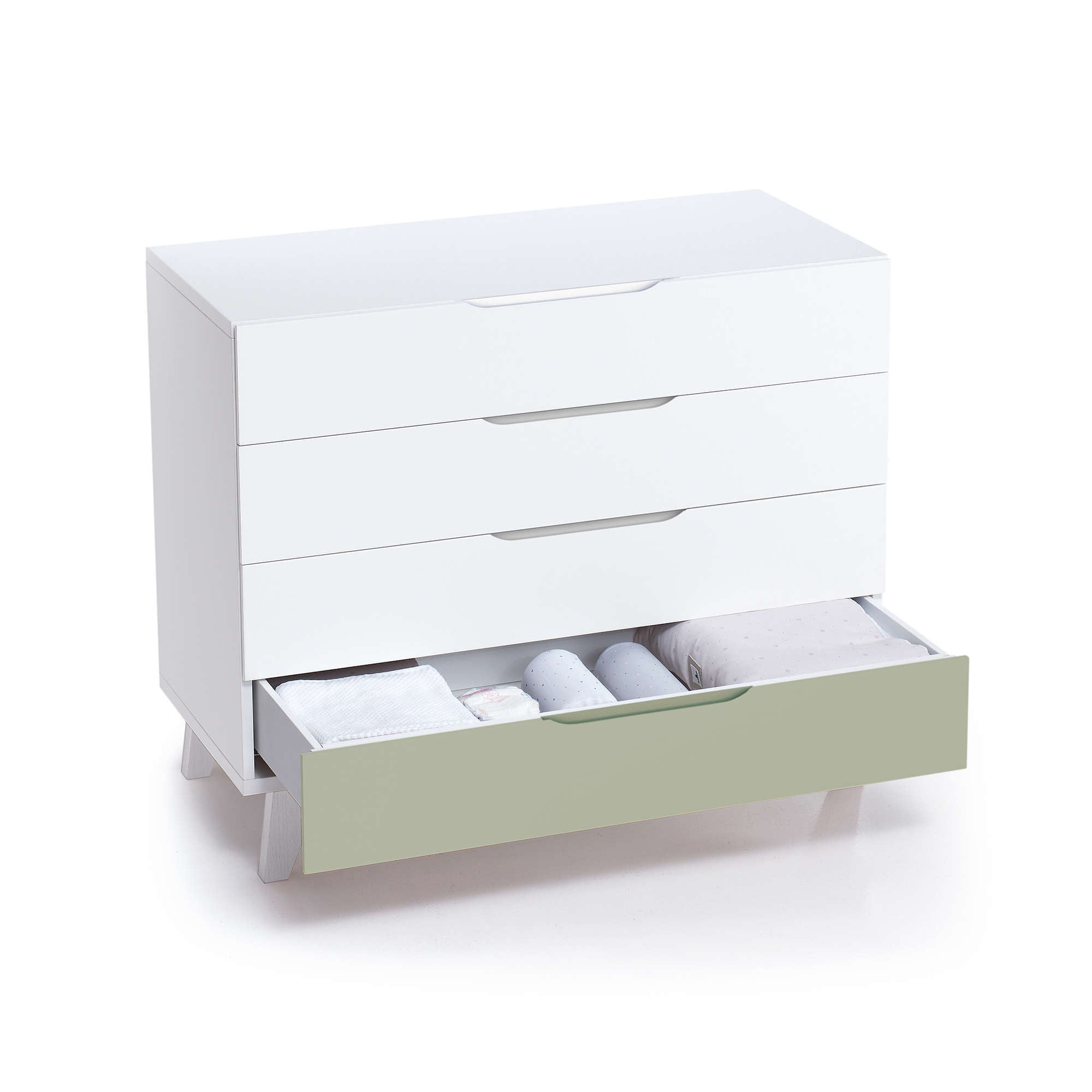 Cassettiera bambini (4 cassetti) stile nordico bianco · Style D247