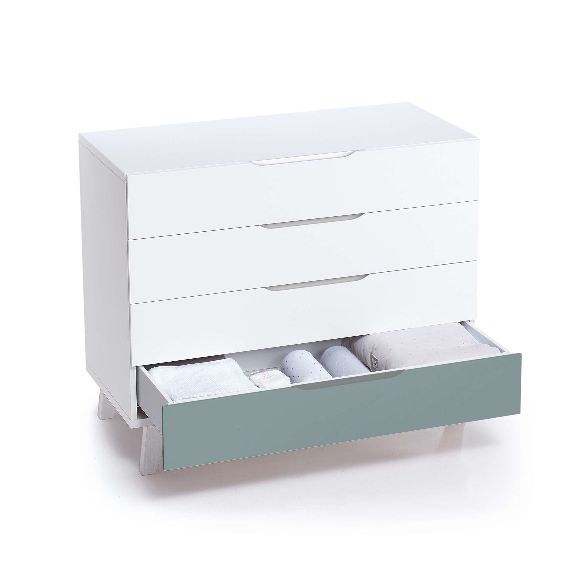 Cassettiera bambini (4 cassetti) stile nordico bianco · Style D247
