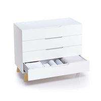 Cassettiera neonati (4 cassetti) bianco con gambe di legno · Lifestyle D247R