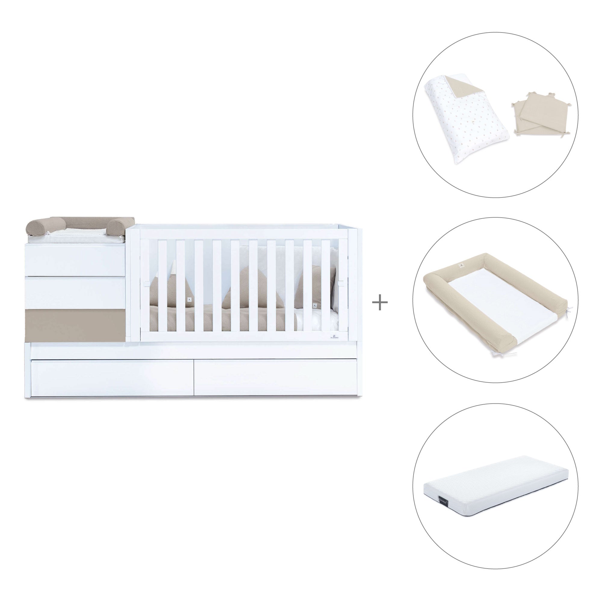 Lettino trasformabile (70x140 cm) beige · Sero Kubo K551-M7753