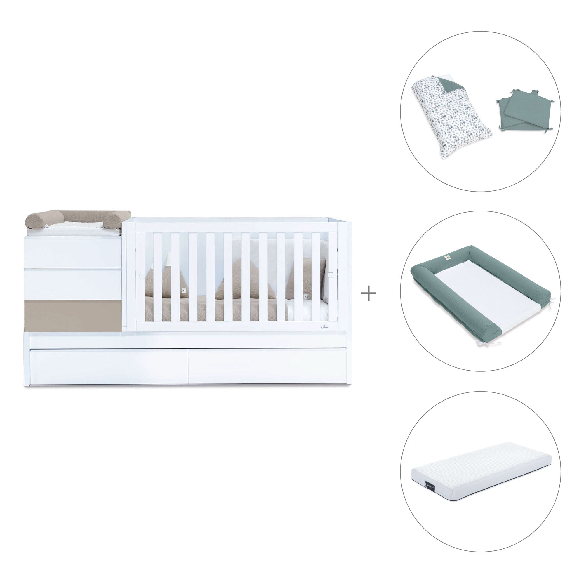 Lettino trasformabile (70x140 cm) beige · Sero Kubo K551-M7753