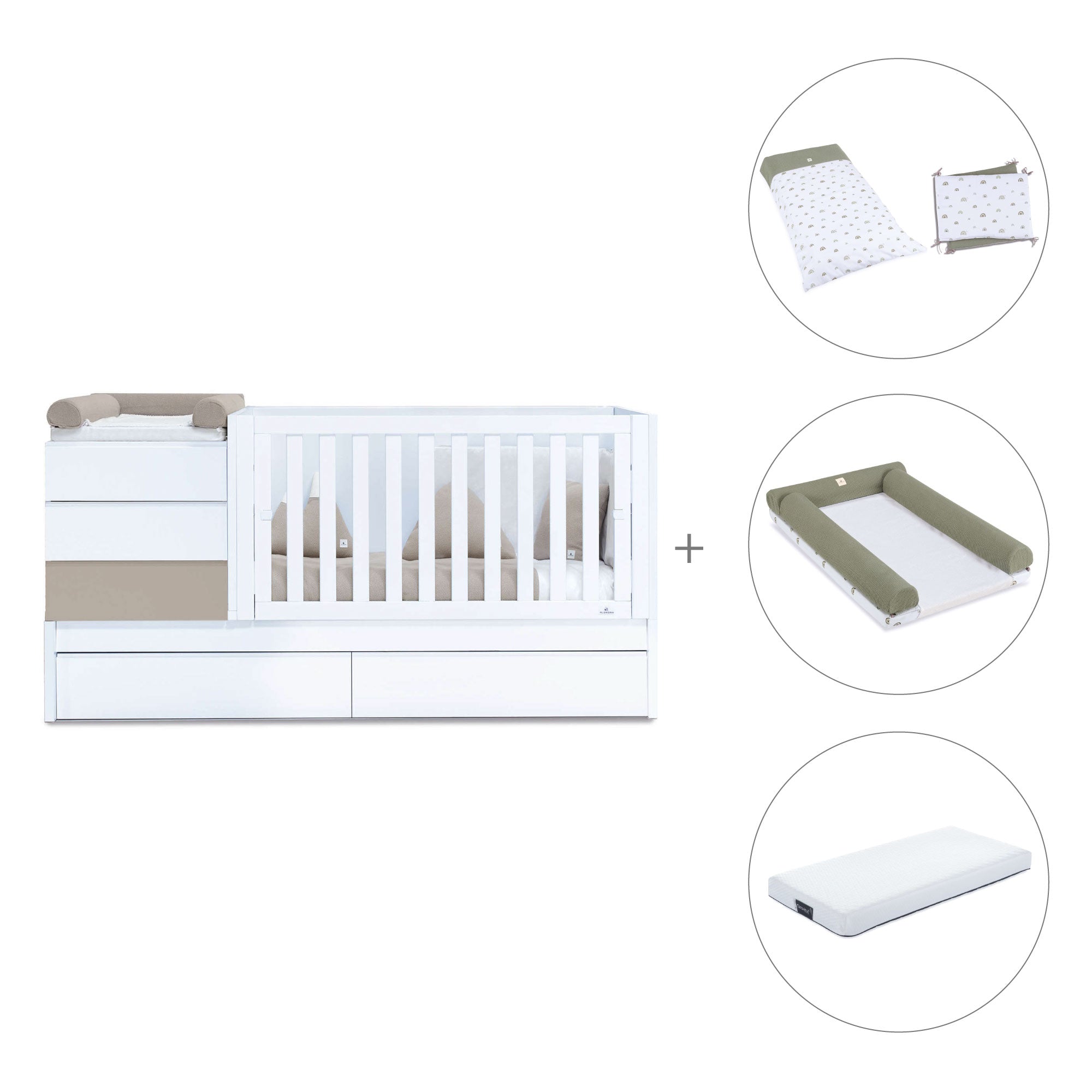 Lettino trasformabile (70x140 cm) beige · Sero Kubo K551-M7753