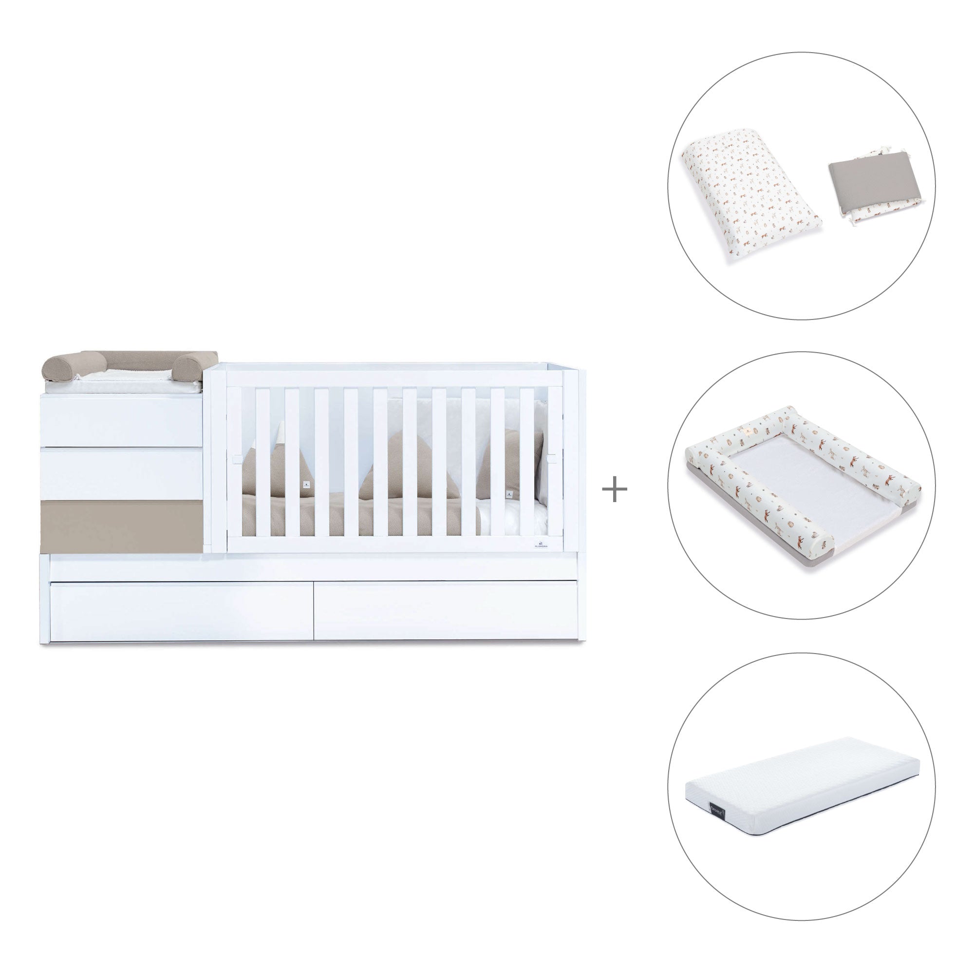 Lettino trasformabile (70x140 cm) beige · Sero Kubo K551-M7753