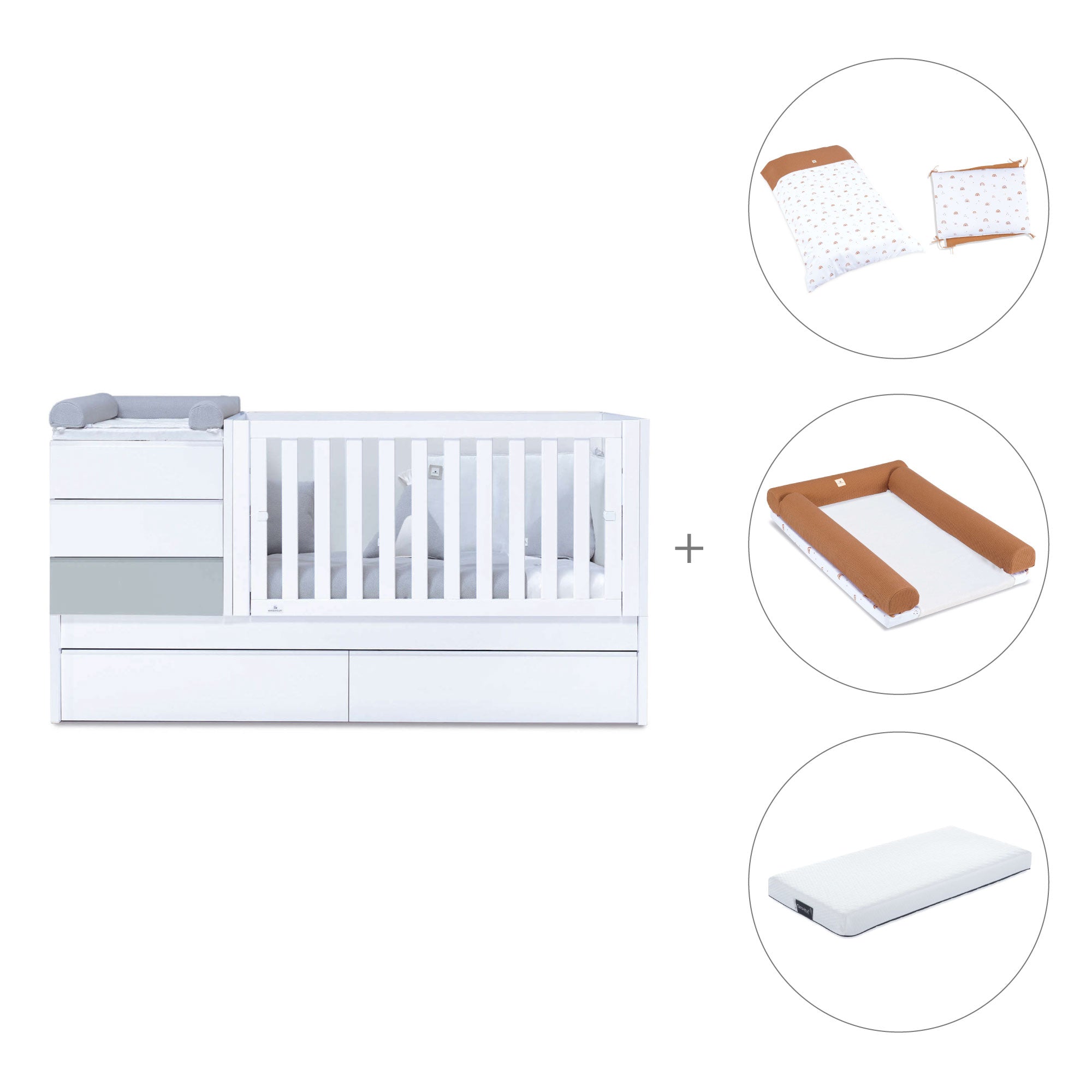 Lettino trasformabile (70x140 cm) grigio · Sero Kubo K551-M7778