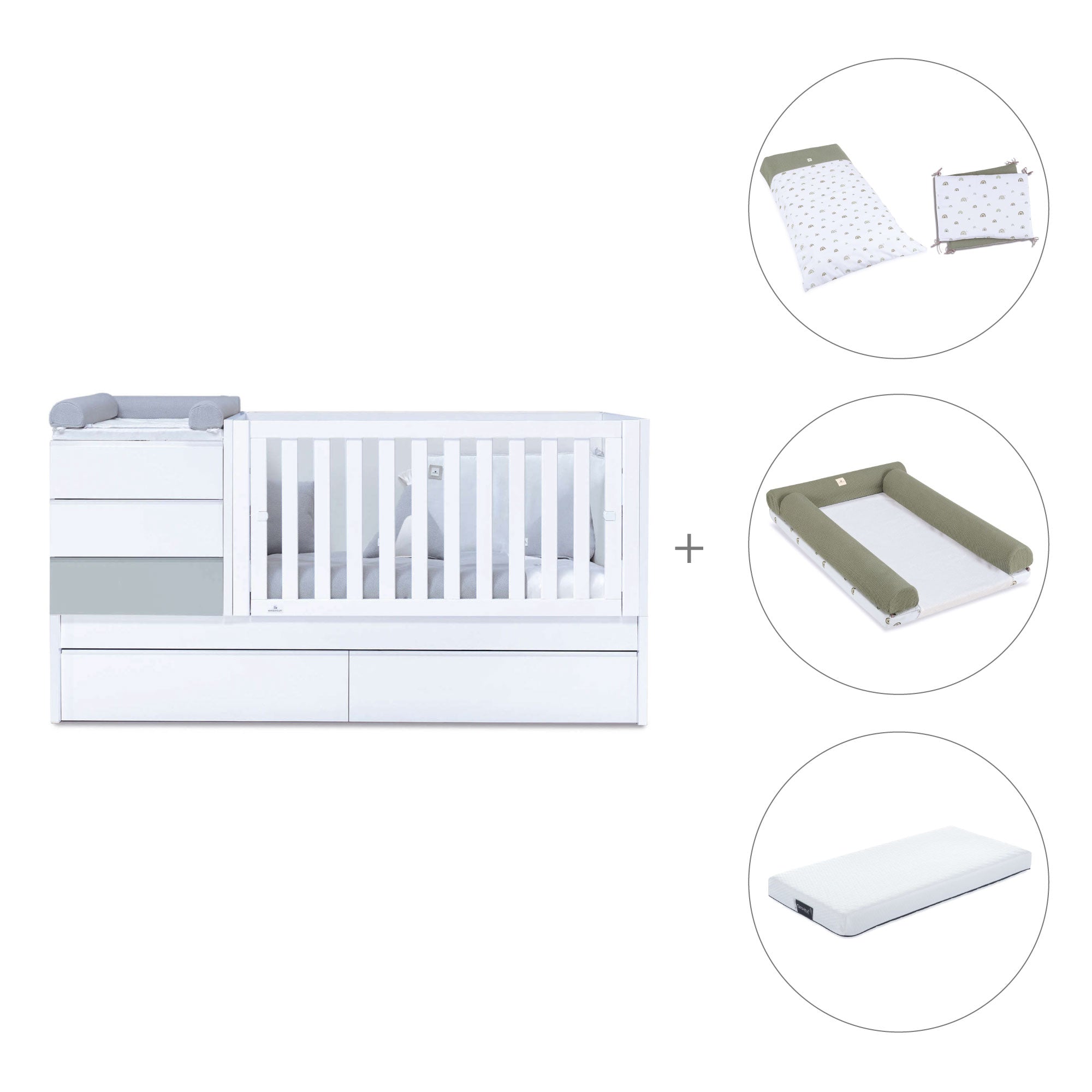 Lettino trasformabile (70x140 cm) grigio · Sero Kubo K551-M7778