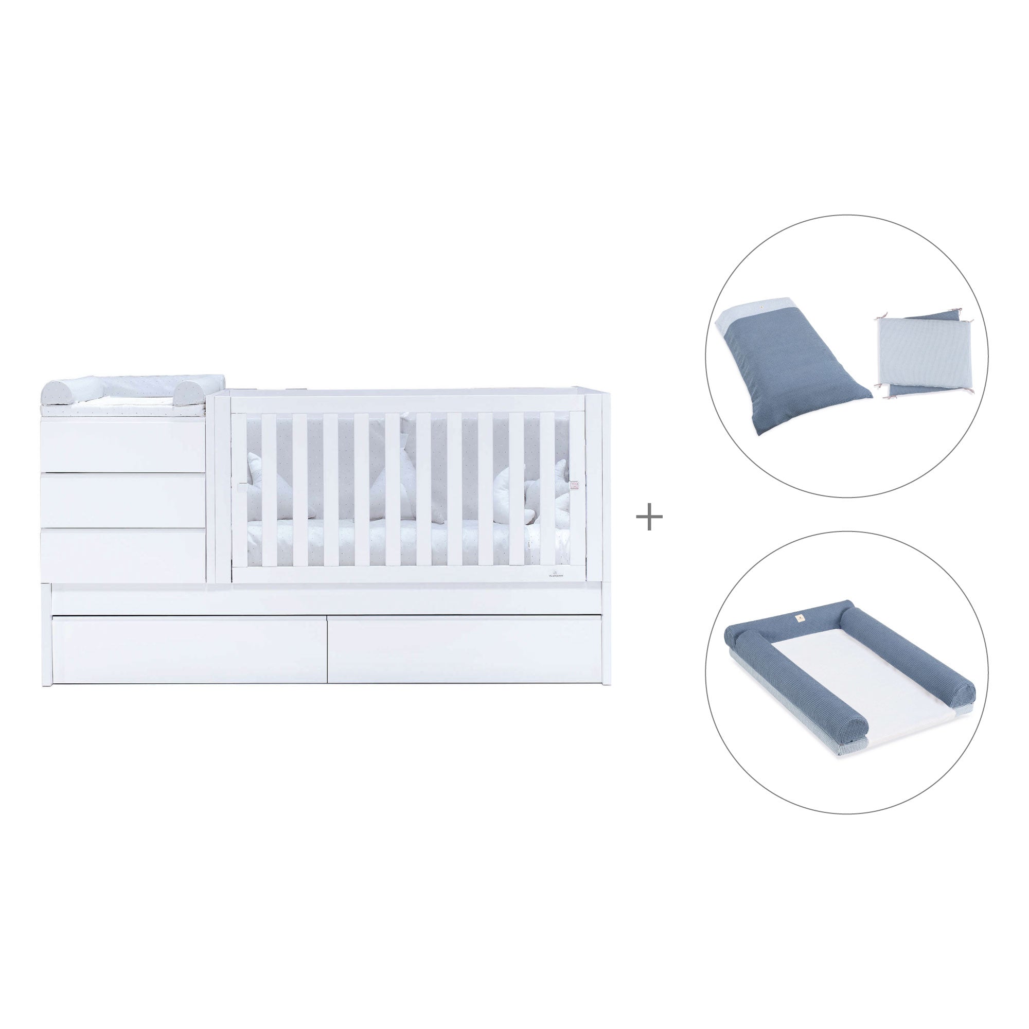 Lettino trasformabile (70x140 cm) bianco · Sero Kubo K551