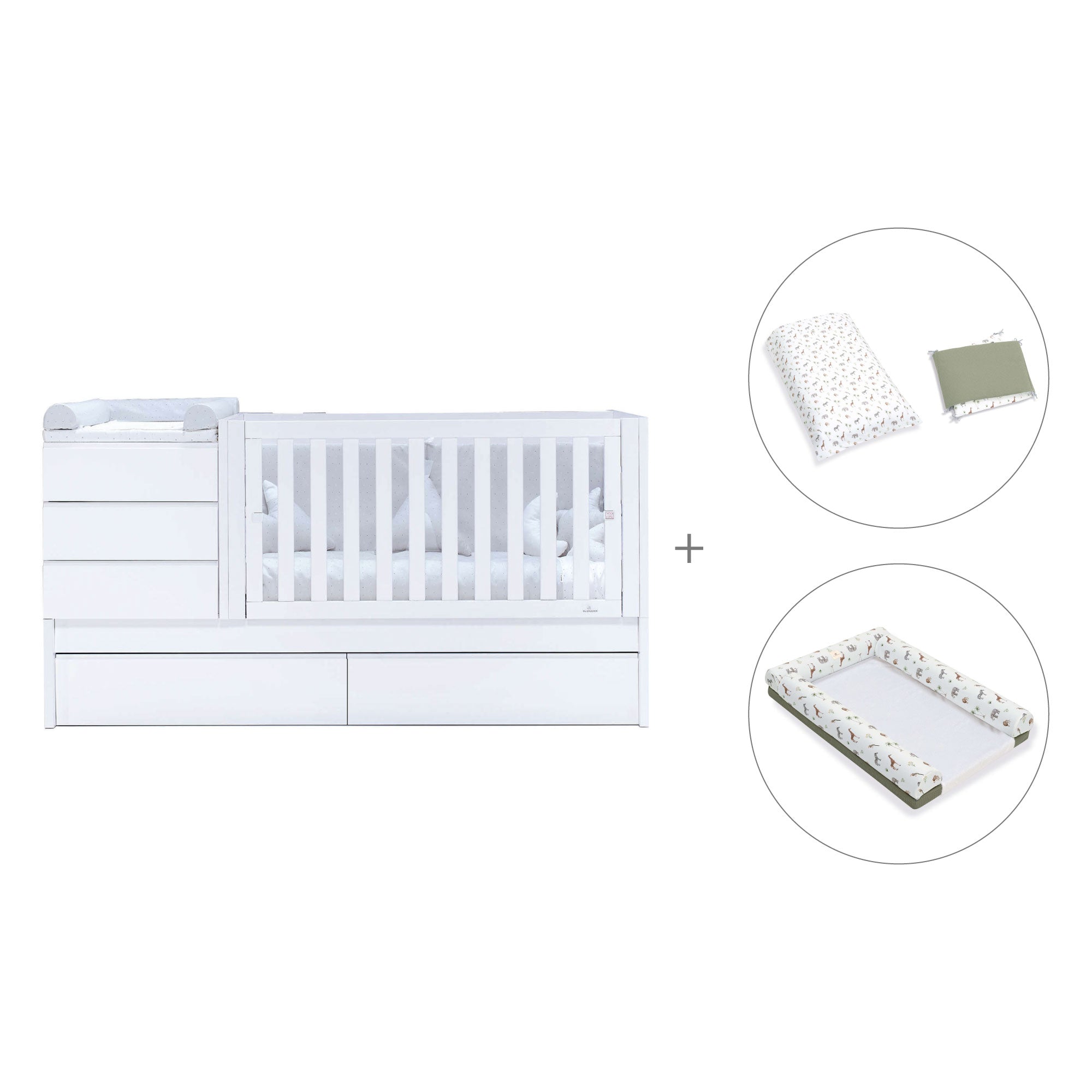 Lettino trasformabile (70x140 cm) bianco · Sero Kubo K551