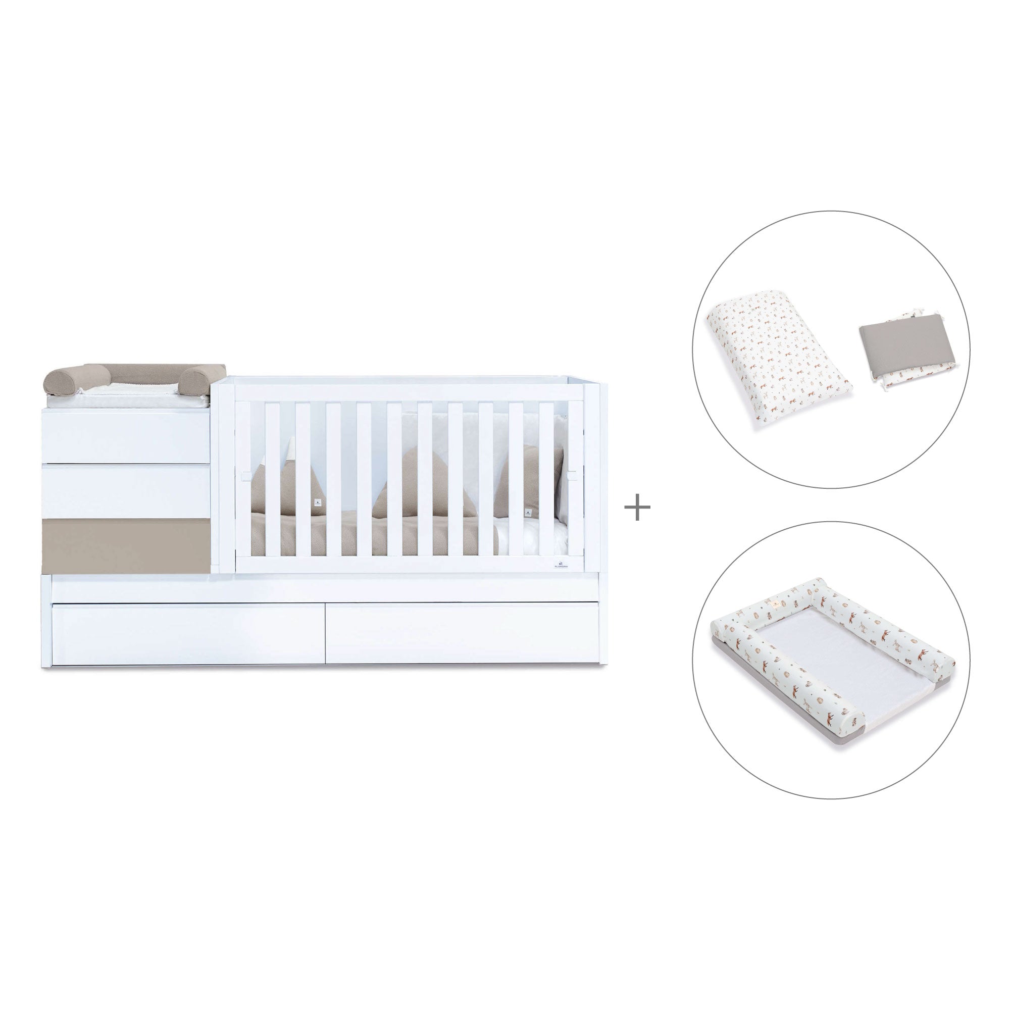 Lettino trasformabile (70x140 cm) beige · Sero Kubo K551-M7753