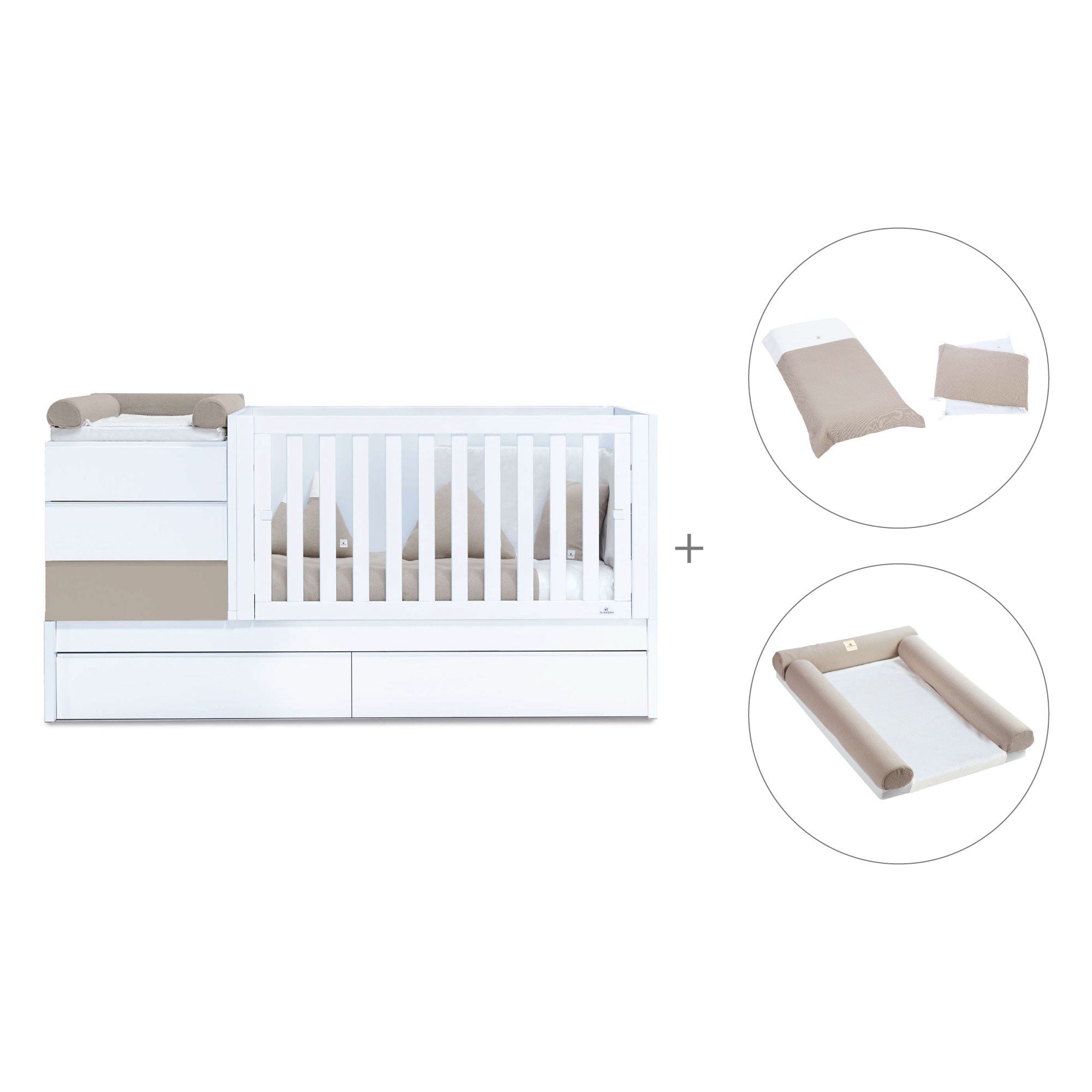 Lettino trasformabile (70x140 cm) beige · Sero Kubo K551-M7753