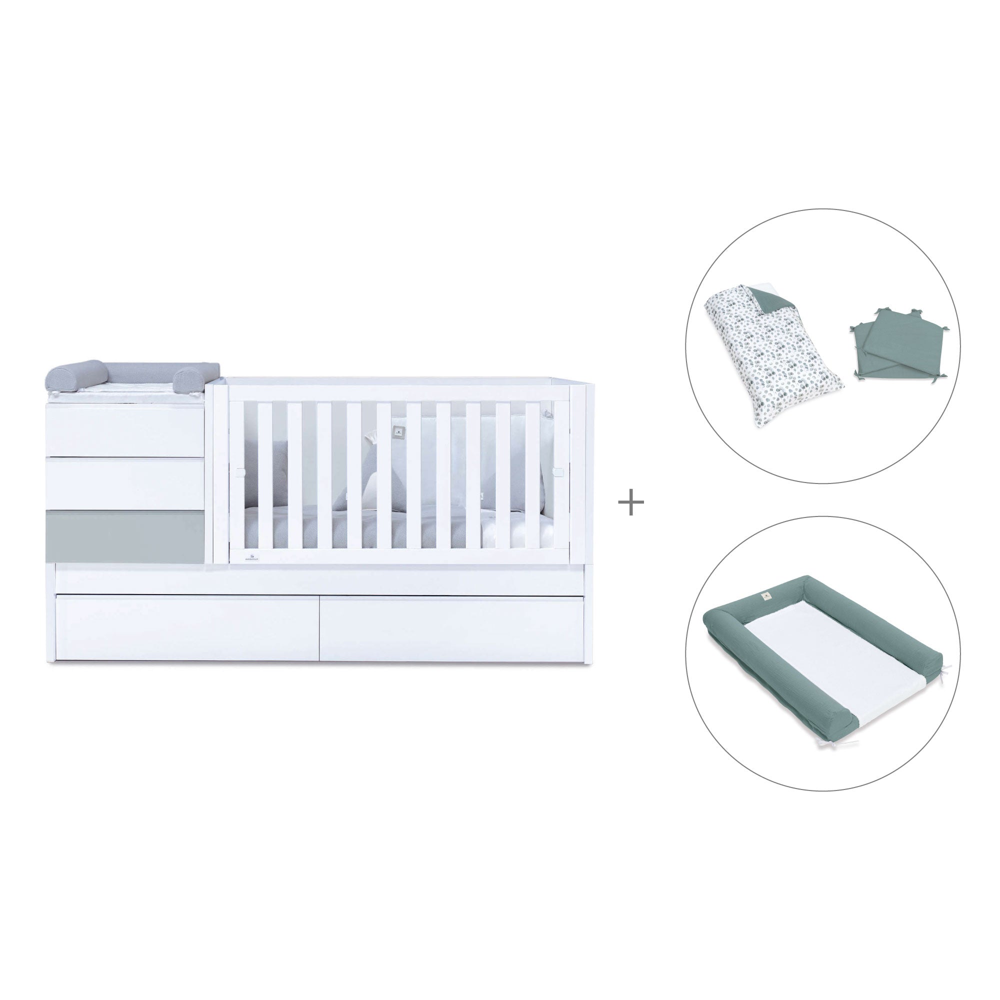 Lettino trasformabile (70x140 cm) grigio · Sero Kubo K551-M7778