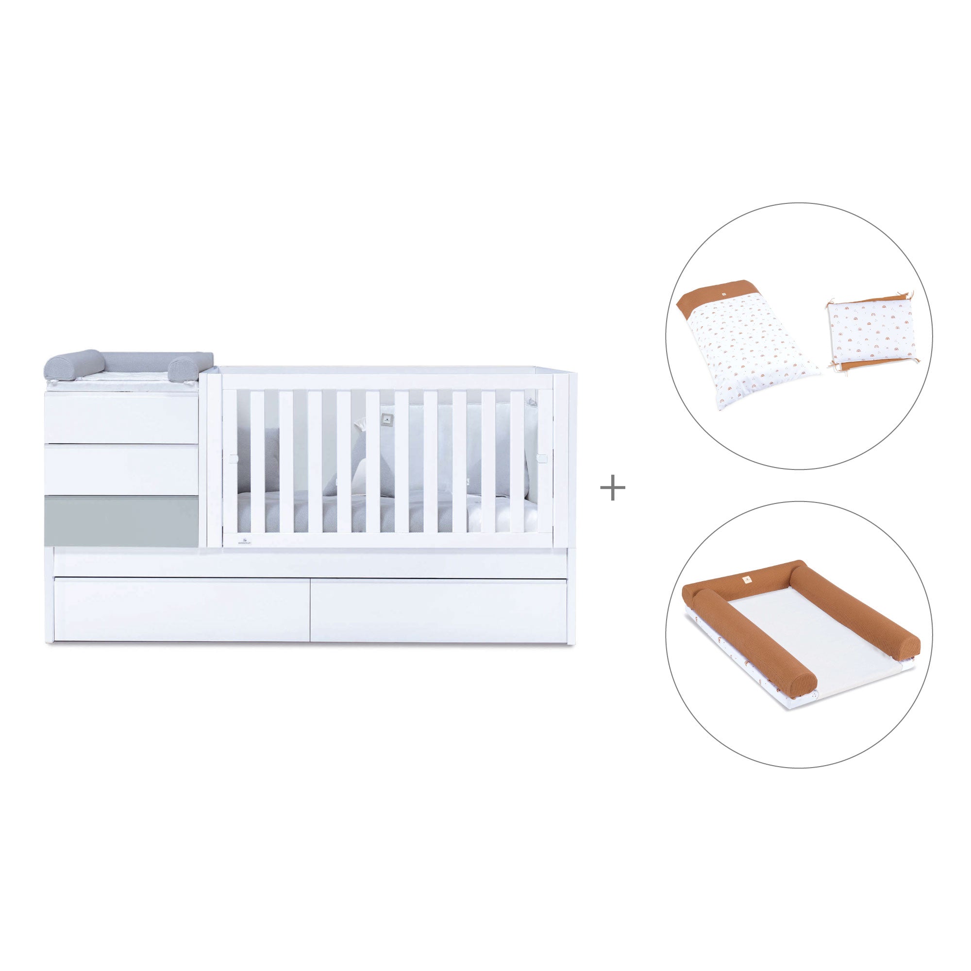 Lettino trasformabile (70x140 cm) grigio · Sero Kubo K551-M7778