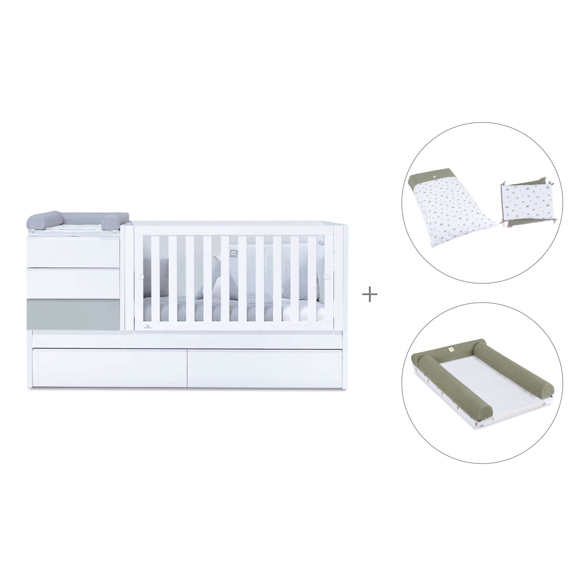 Lettino trasformabile (70x140 cm) grigio · Sero Kubo K551-M7778