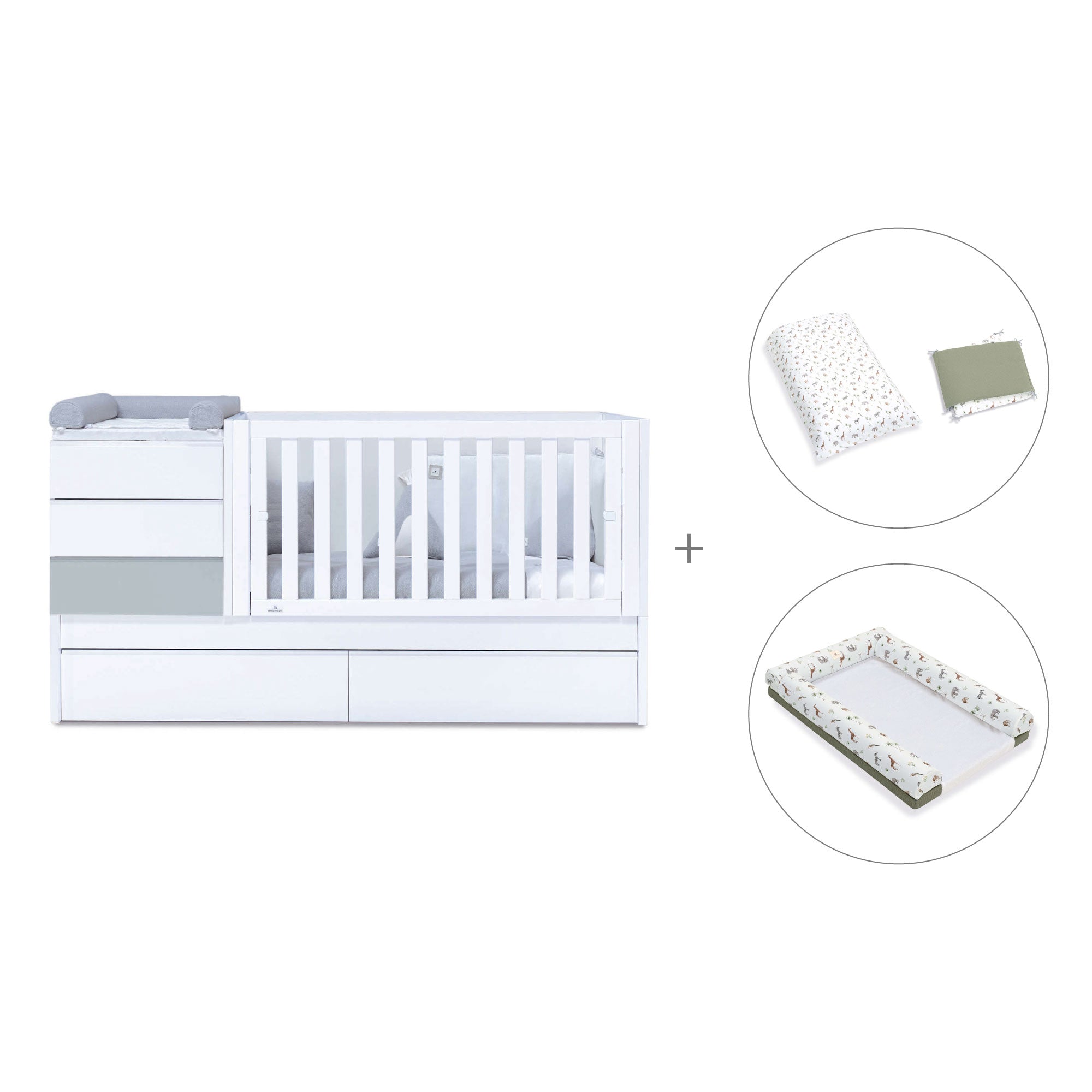 Lettino trasformabile (70x140 cm) grigio · Sero Kubo K551-M7778