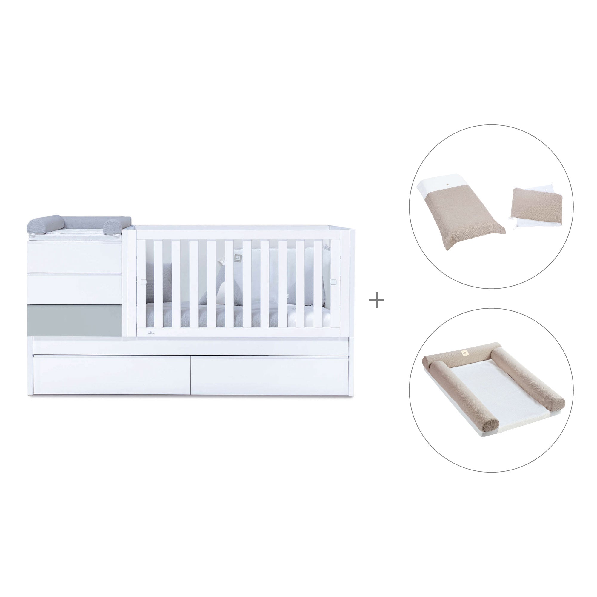 Lettino trasformabile (70x140 cm) grigio · Sero Kubo K551-M7778