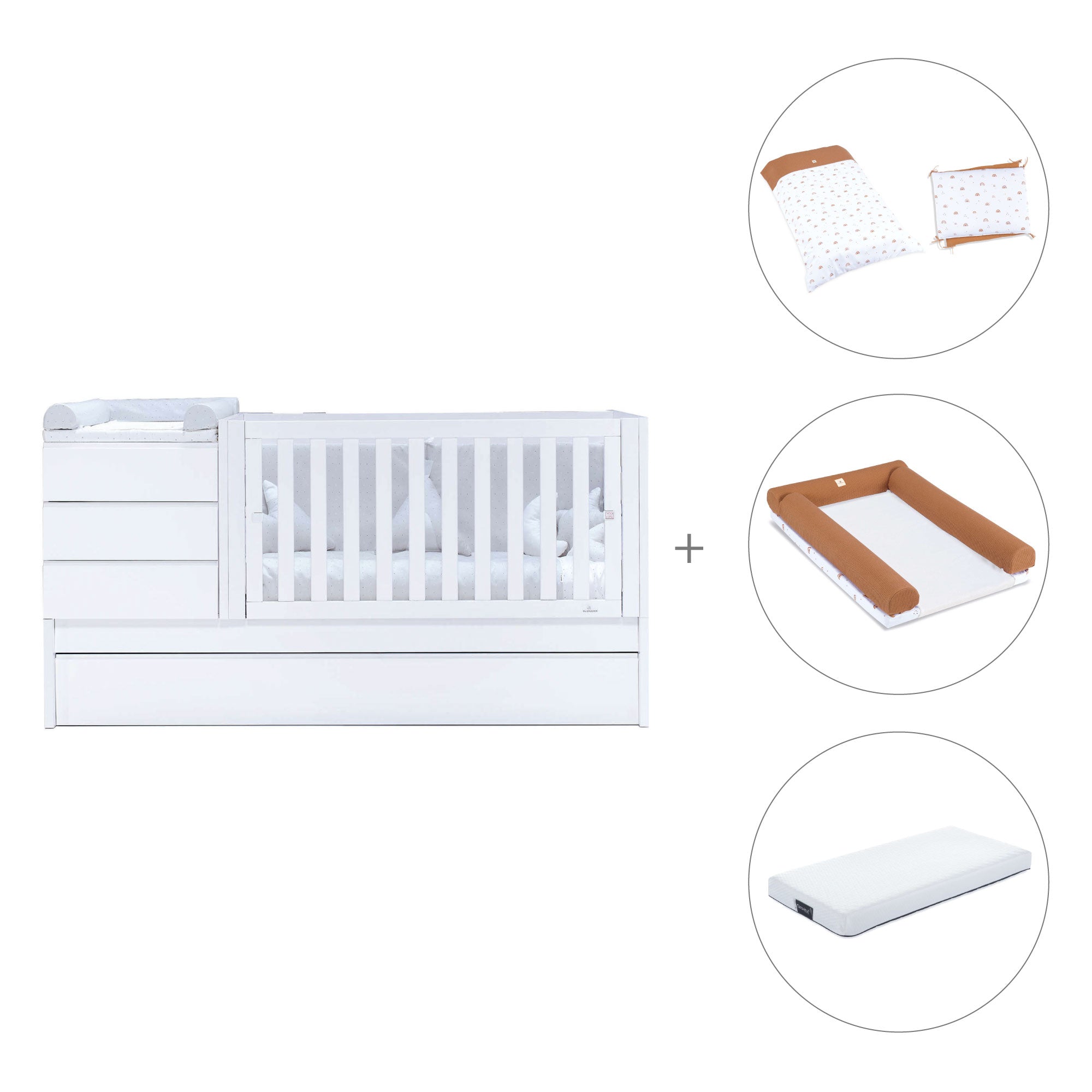 Lettino trasformabile (70x140 cm) bianco · Sero Kubo K551