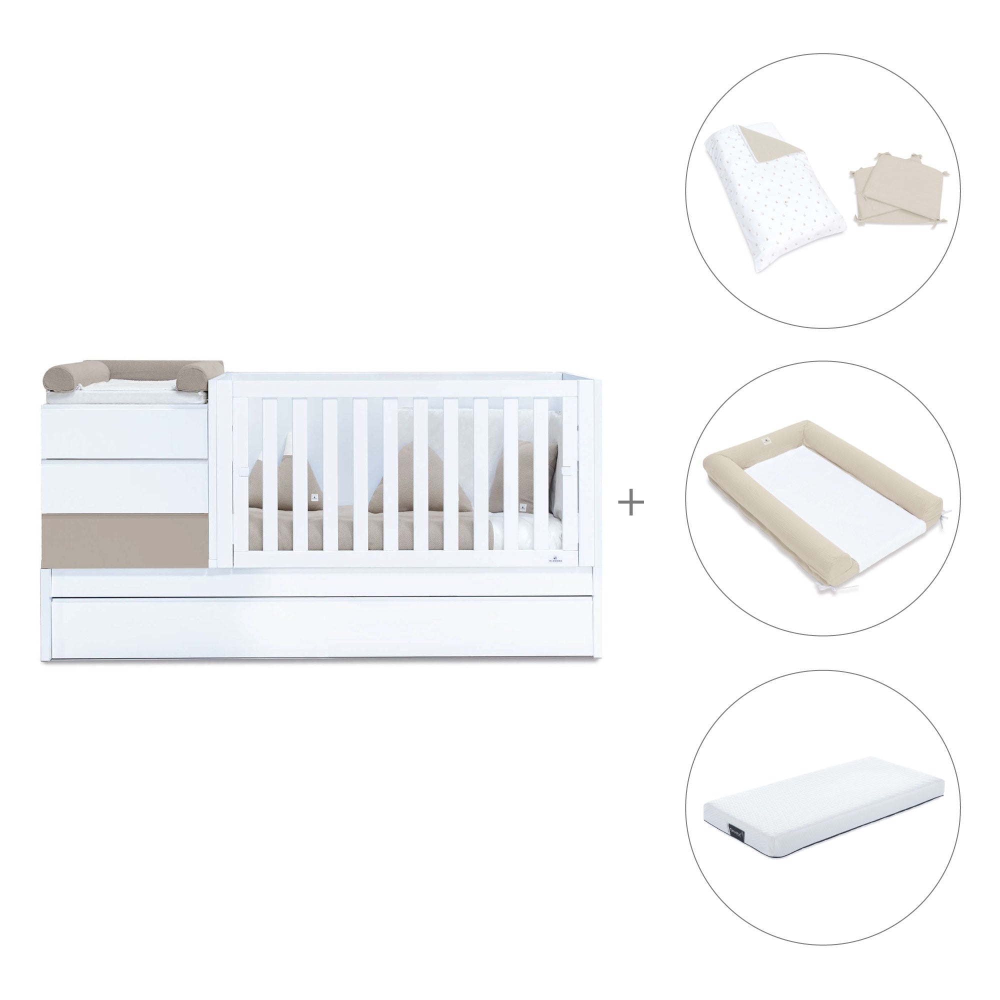 Lettino trasformabile (70x140 cm) beige · Sero Kubo K551-M7753