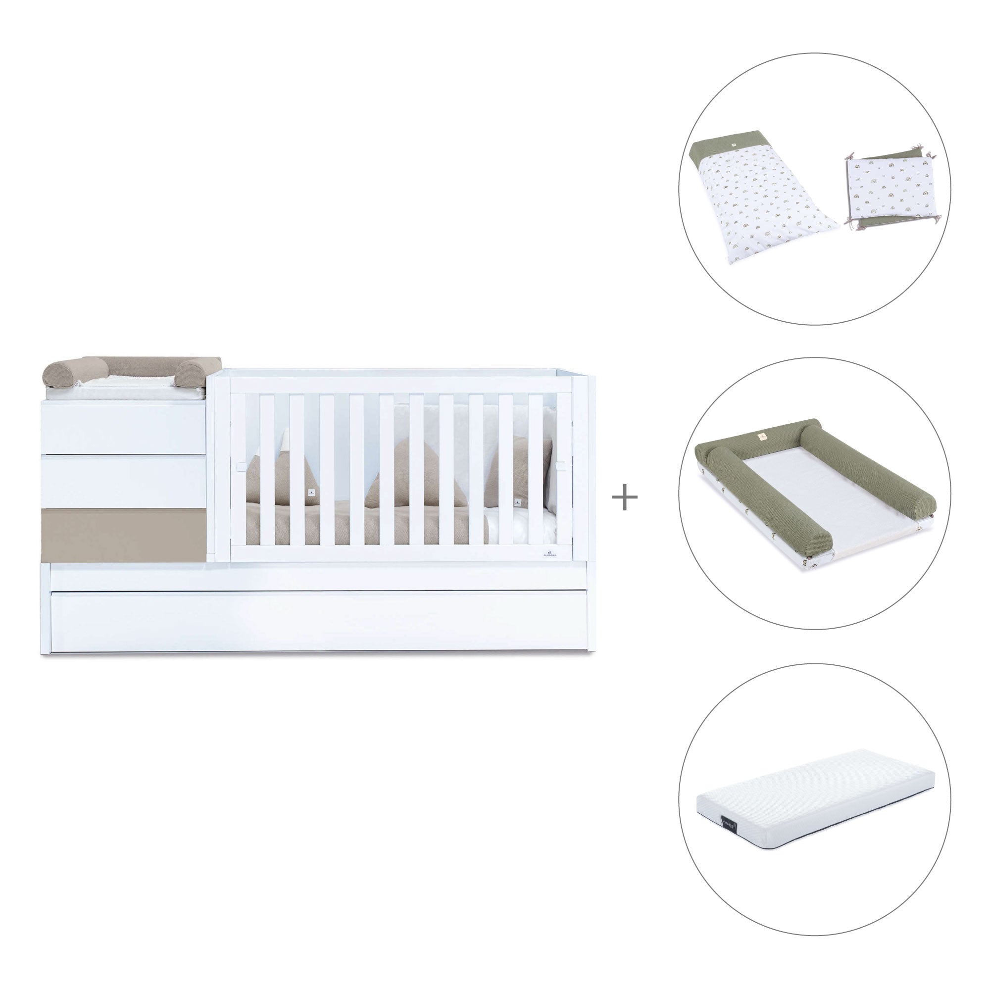 Lettino trasformabile (70x140 cm) beige · Sero Kubo K551-M7753