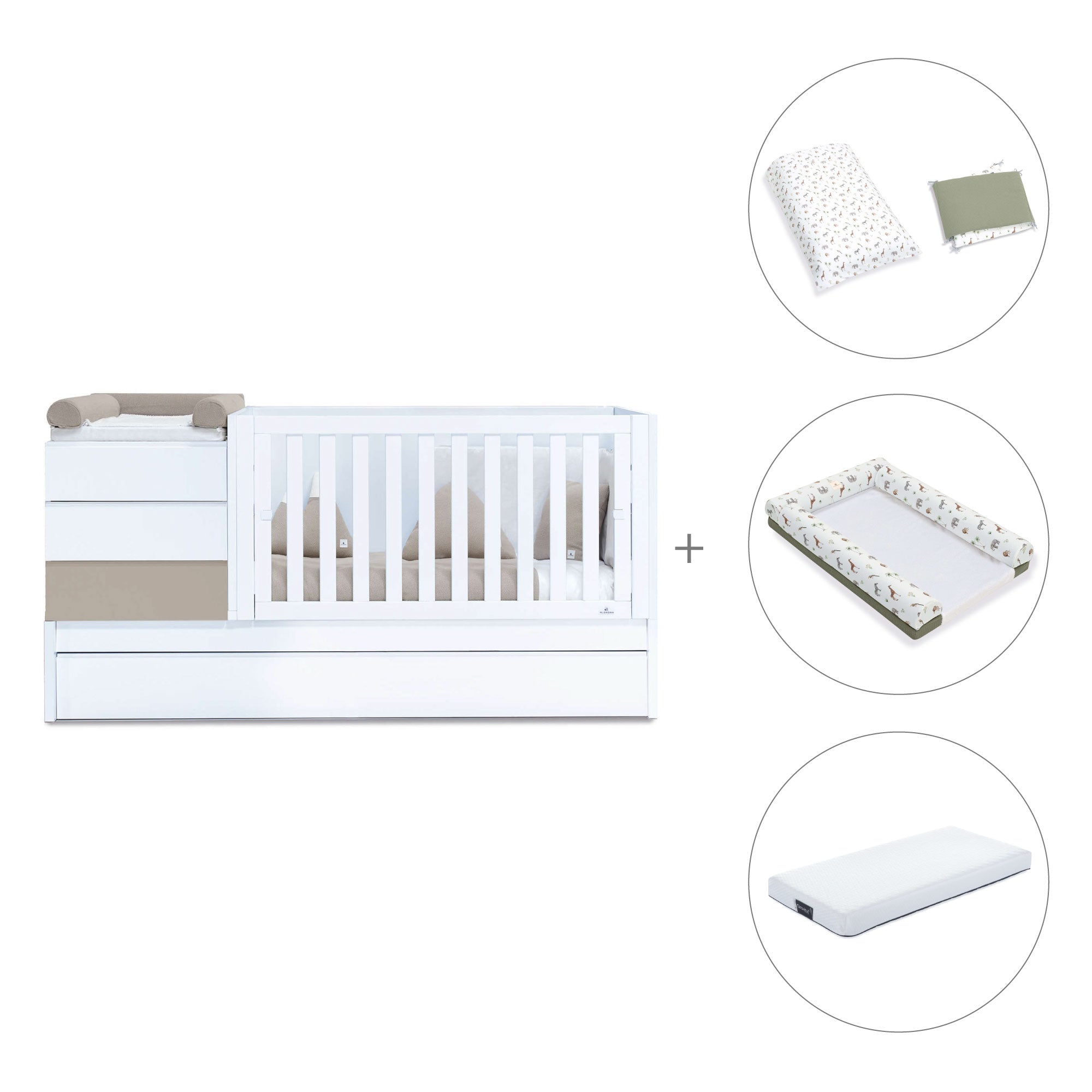 Lettino trasformabile (70x140 cm) beige · Sero Kubo K551-M7753