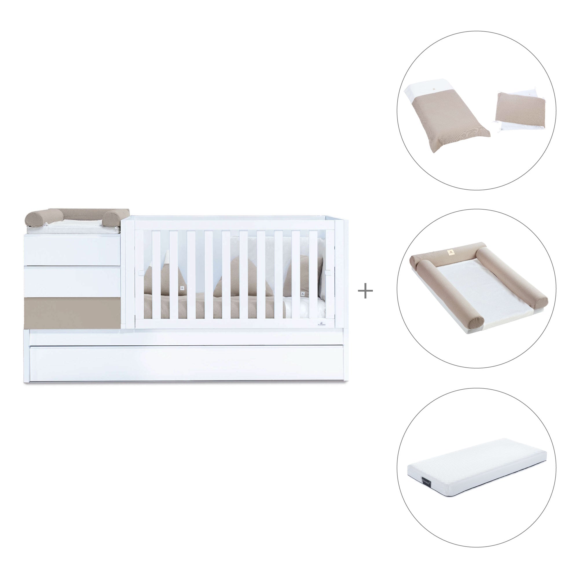 Lettino trasformabile (70x140 cm) beige · Sero Kubo K551-M7753