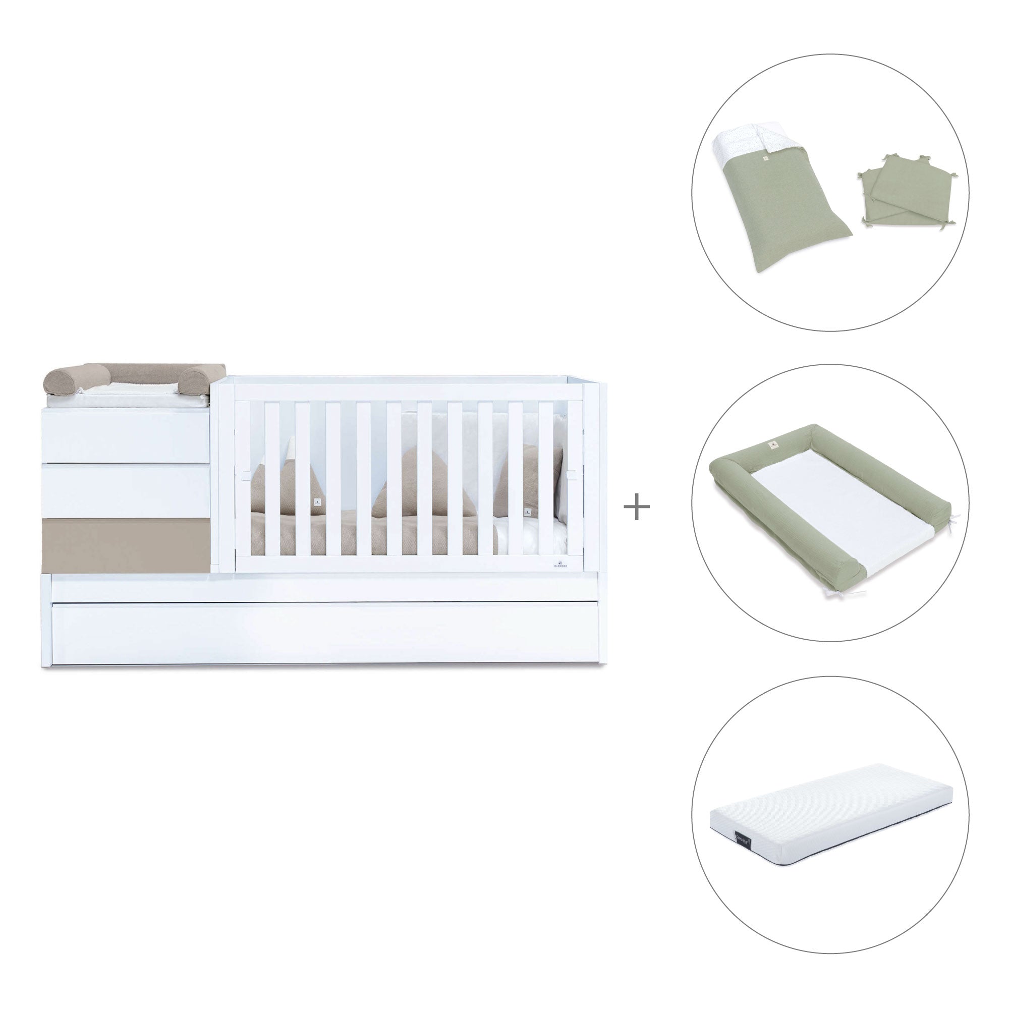 Lettino trasformabile (70x140 cm) beige · Sero Kubo K551-M7753