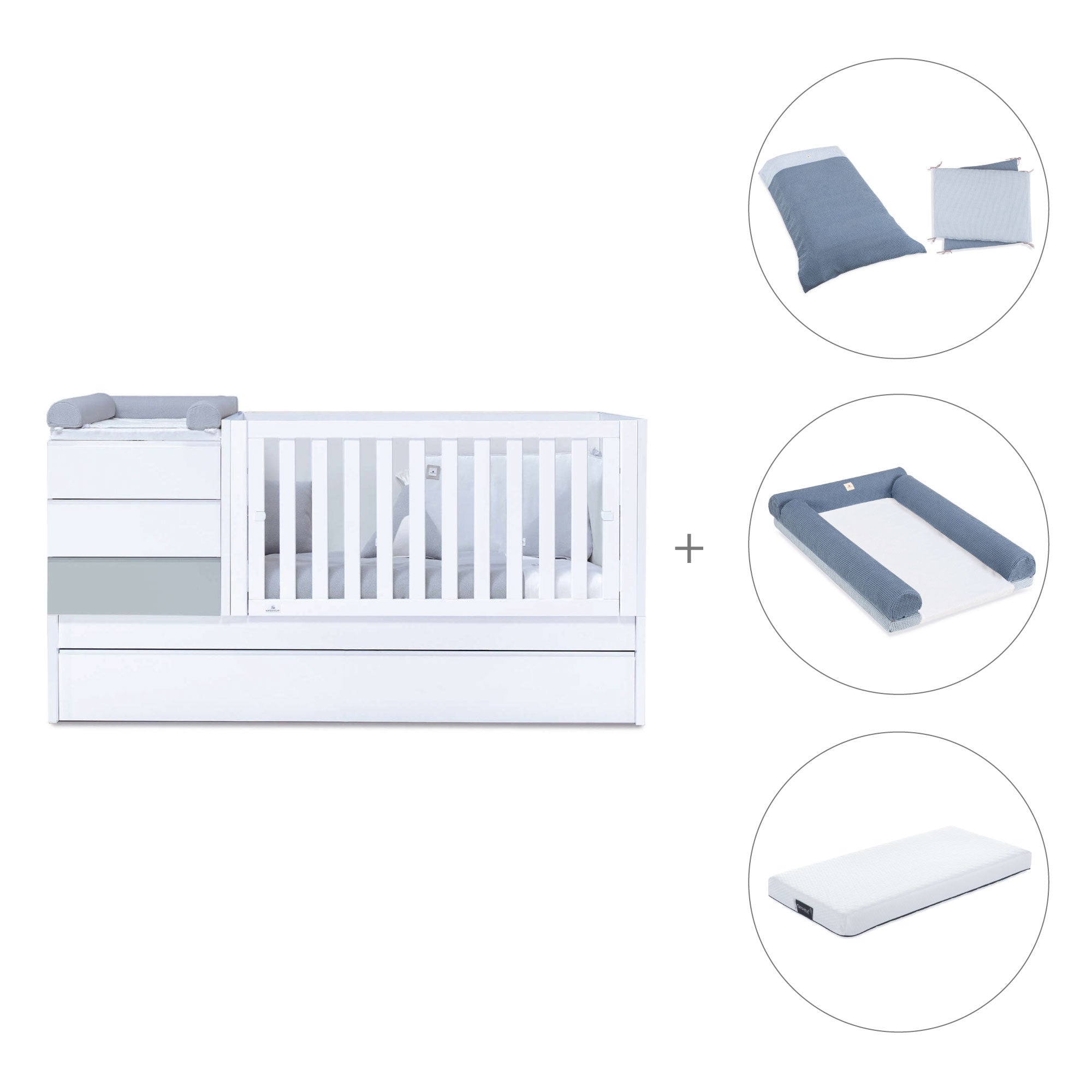 Lettino trasformabile (70x140 cm) grigio · Sero Kubo K551-M7778