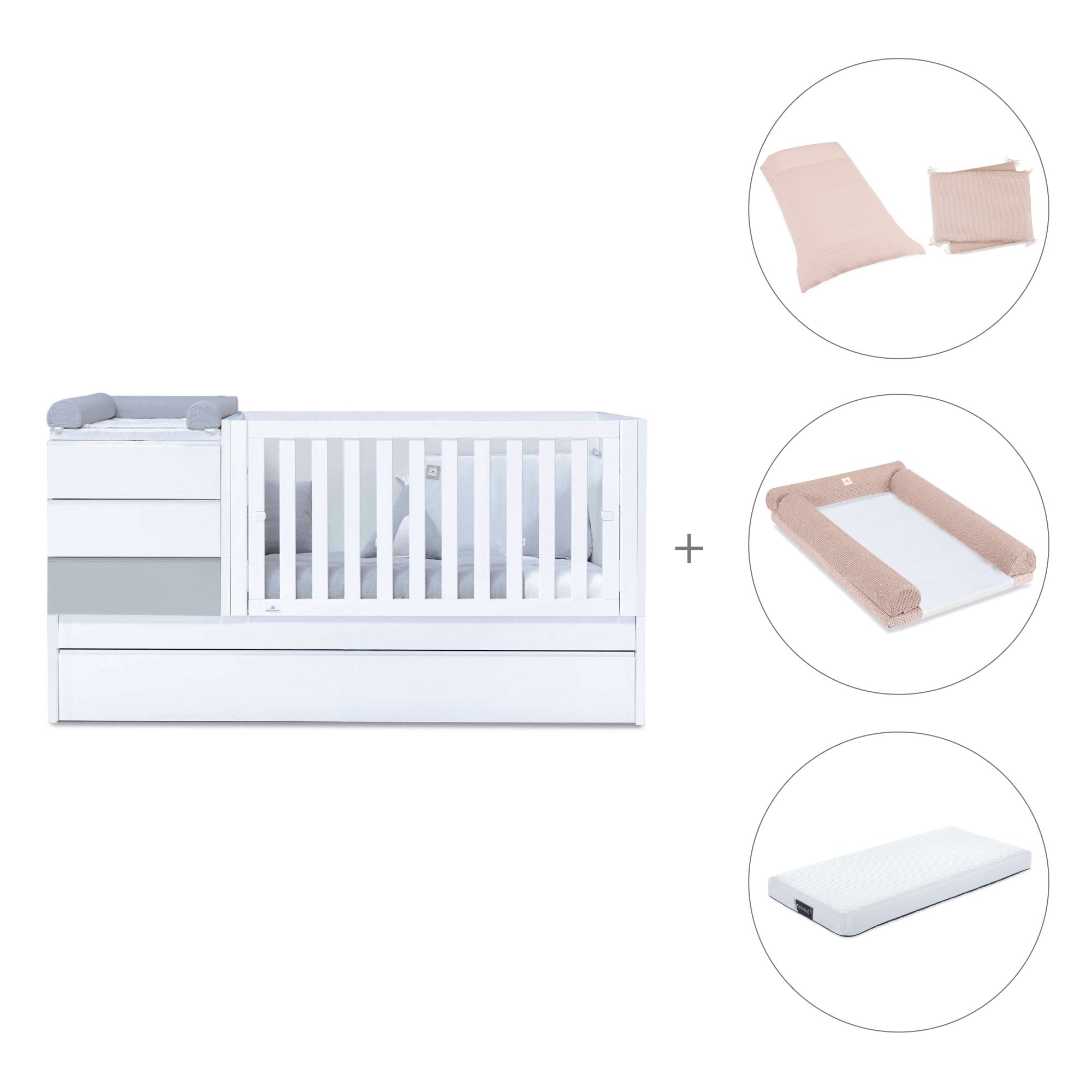 Lettino trasformabile (70x140 cm) grigio · Sero Kubo K551-M7778