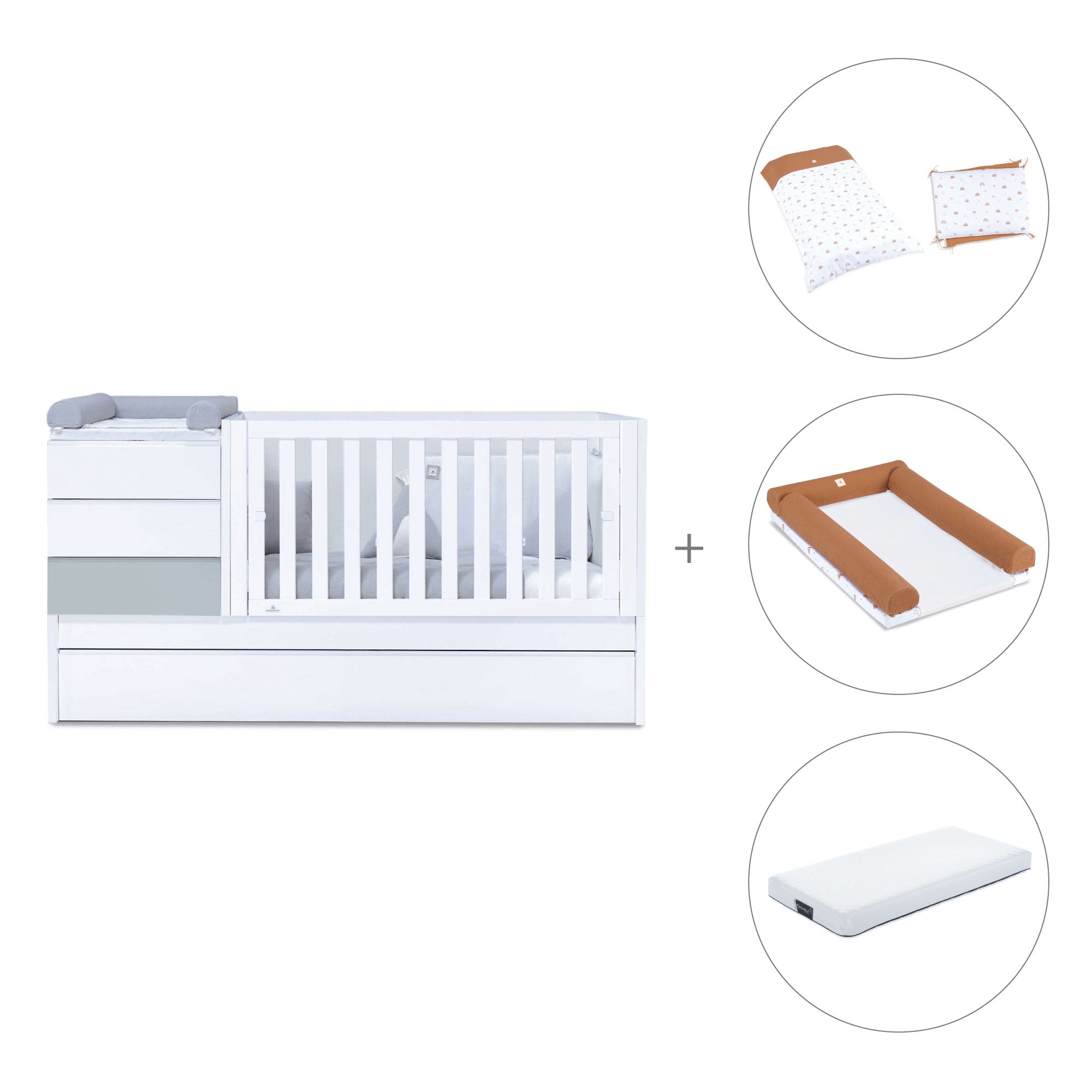 Lettino trasformabile (70x140 cm) grigio · Sero Kubo K551-M7778