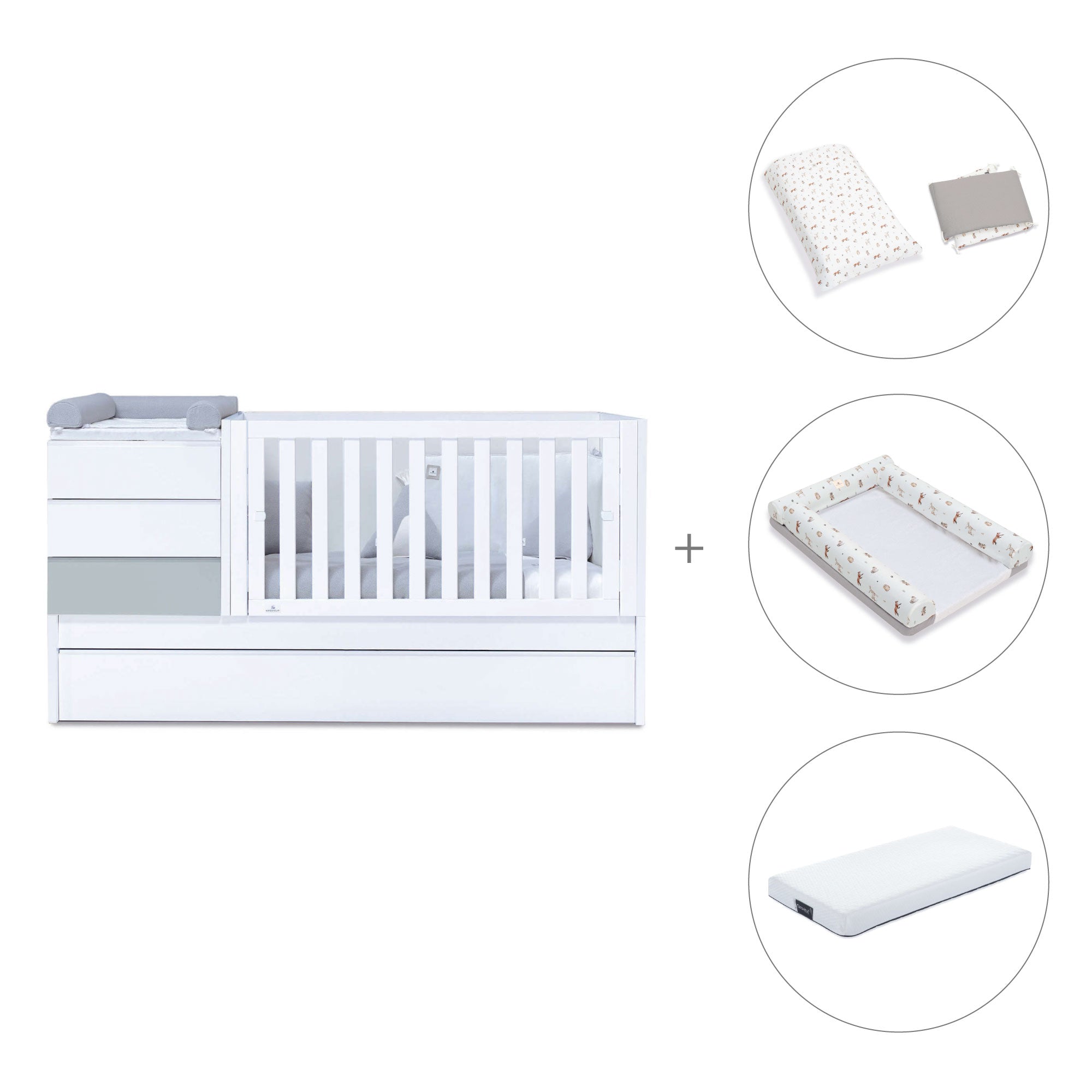 Lettino trasformabile (70x140 cm) grigio · Sero Kubo K551-M7778