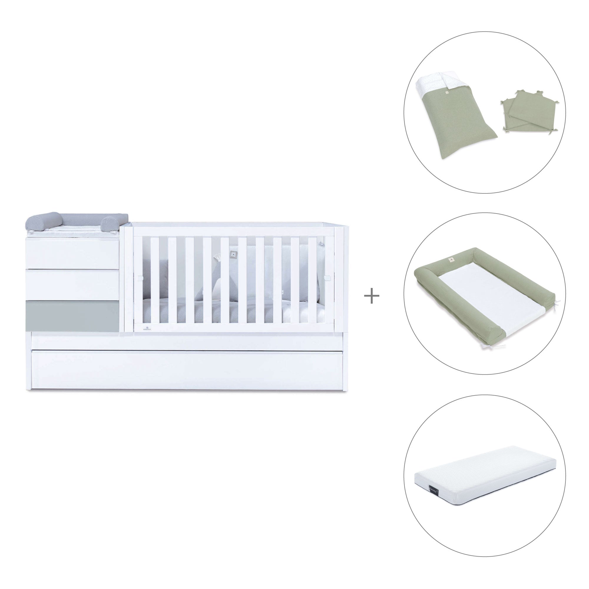 Lettino trasformabile (70x140 cm) grigio · Sero Kubo K551-M7778