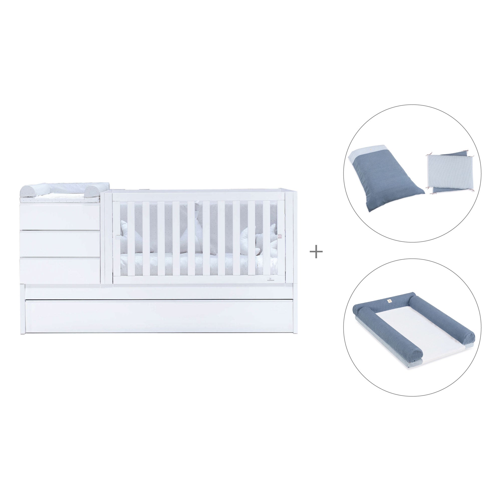 Lettino trasformabile (70x140 cm) bianco · Sero Kubo K551