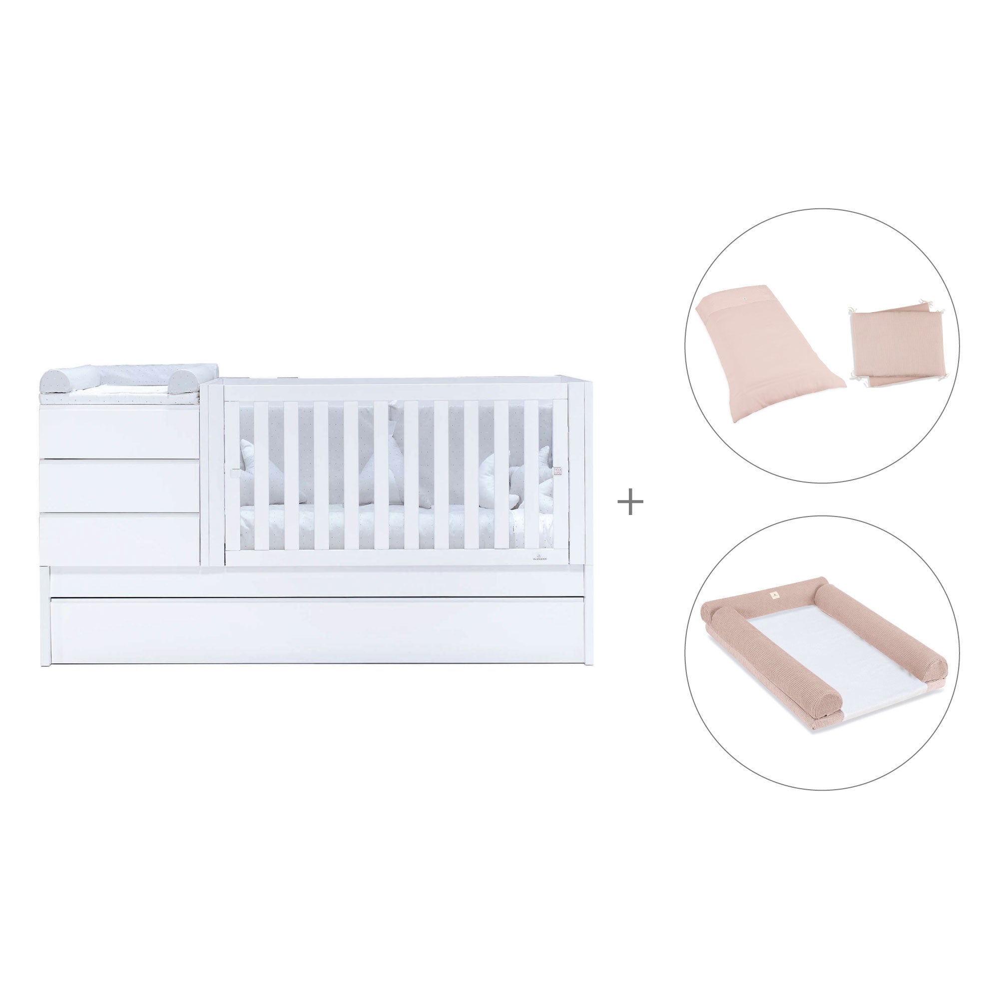 Lettino trasformabile (70x140 cm) bianco · Sero Kubo K551