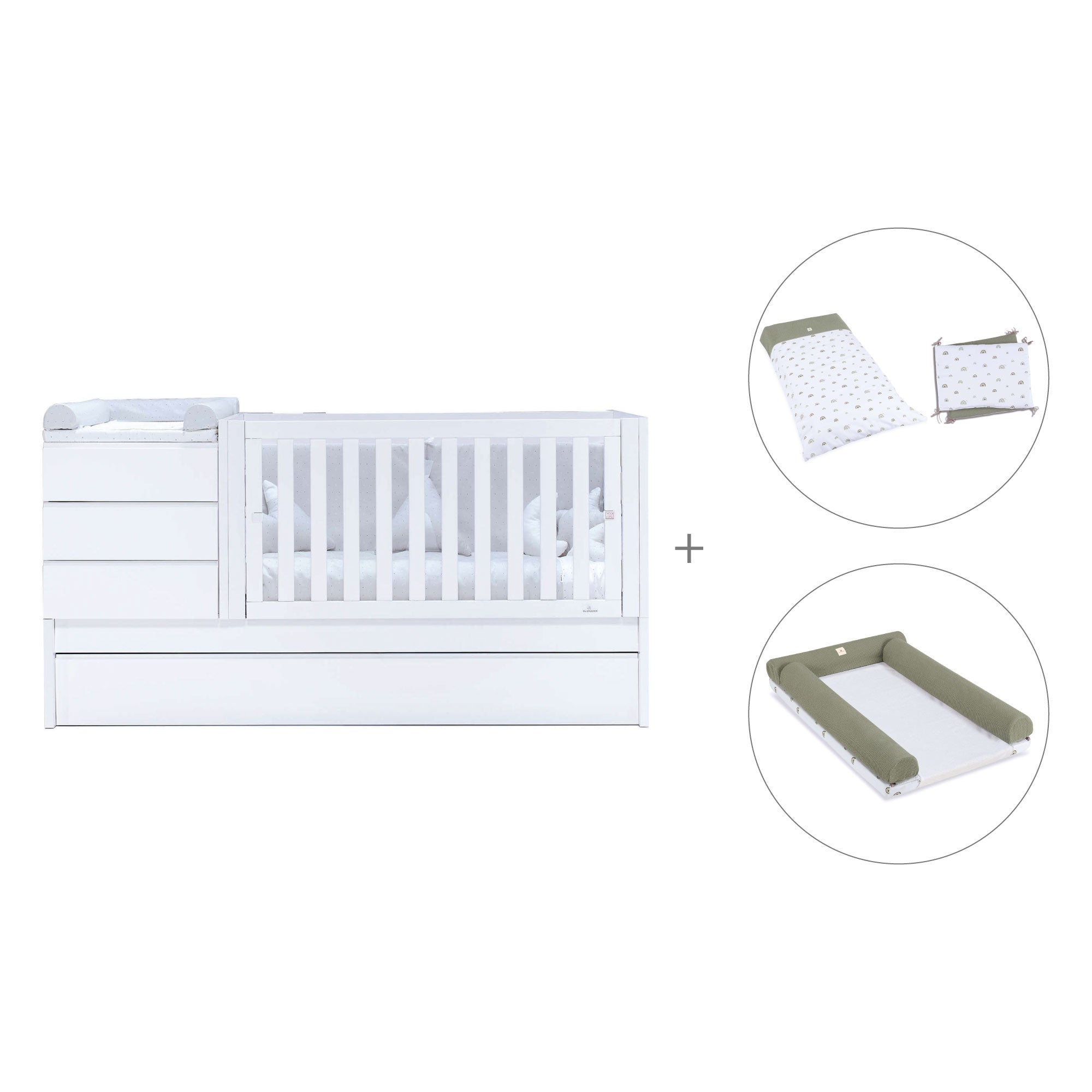 Lettino trasformabile (70x140 cm) bianco · Sero Kubo K551