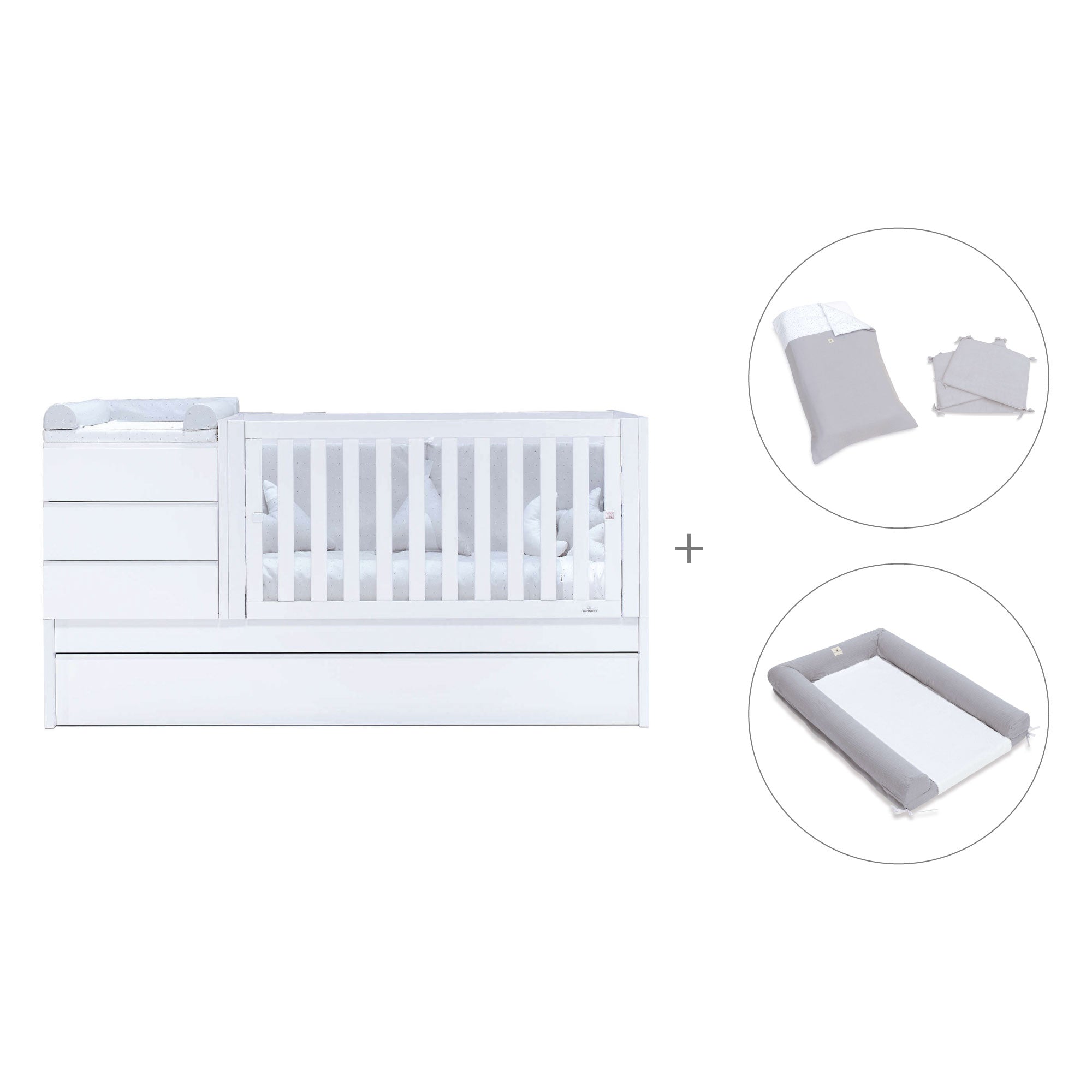 Lettino trasformabile (70x140 cm) bianco · Sero Kubo K551