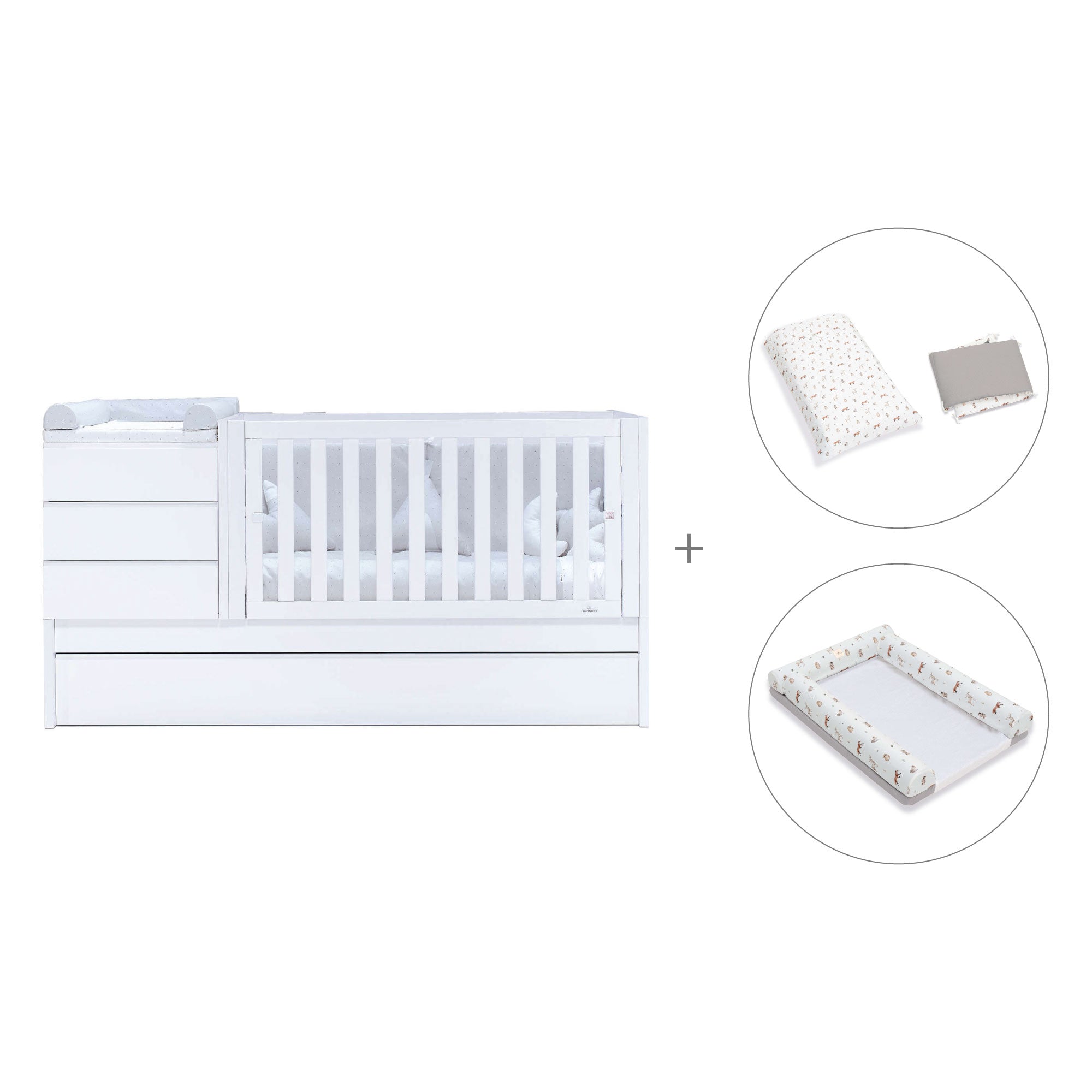 Lettino trasformabile (70x140 cm) bianco · Sero Kubo K551