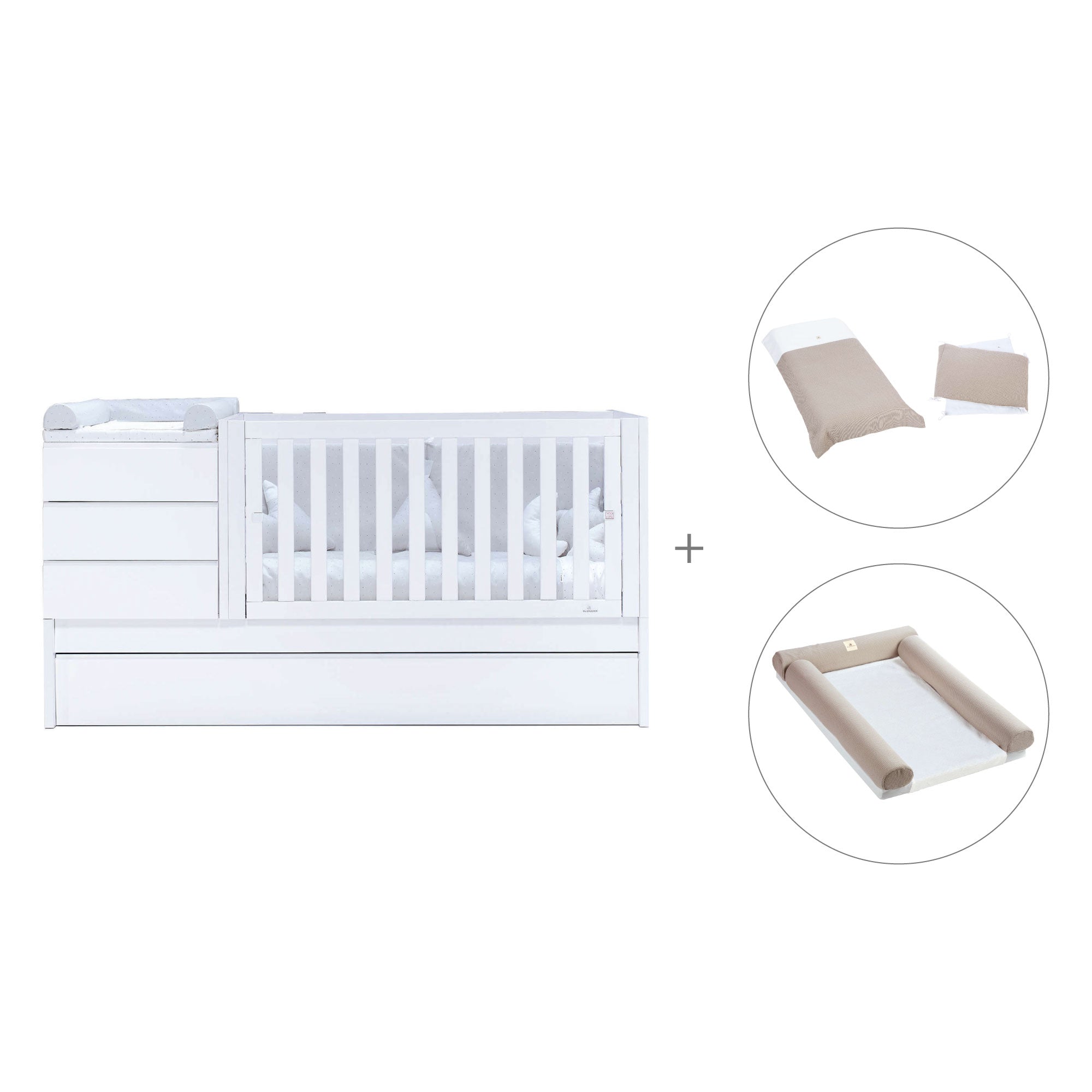 Lettino trasformabile (70x140 cm) bianco · Sero Kubo K551