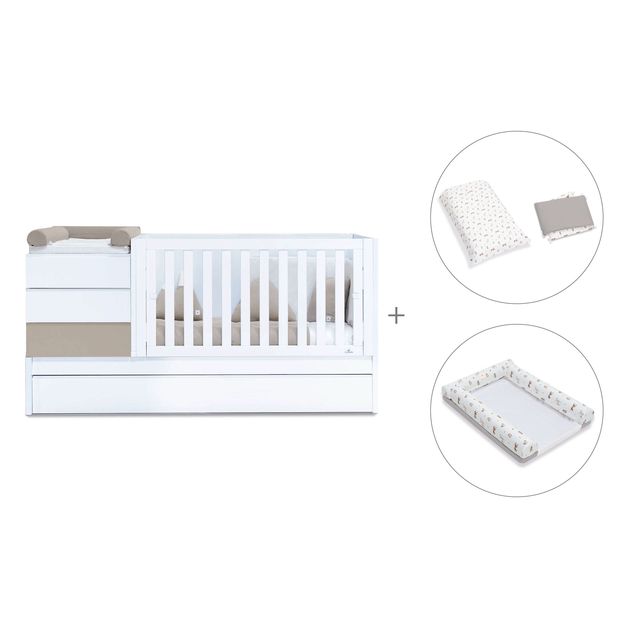 Lettino trasformabile (70x140 cm) beige · Sero Kubo K551-M7753