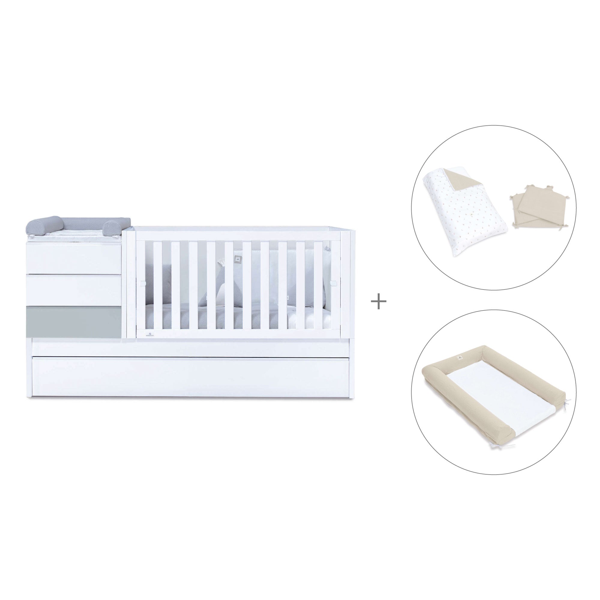 Lettino trasformabile (70x140 cm) grigio · Sero Kubo K551-M7778