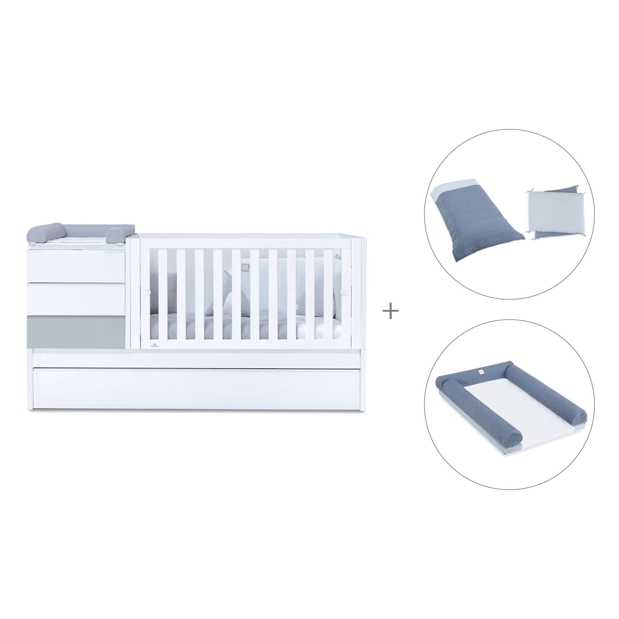 Lettino trasformabile (70x140 cm) grigio · Sero Kubo K551-M7778