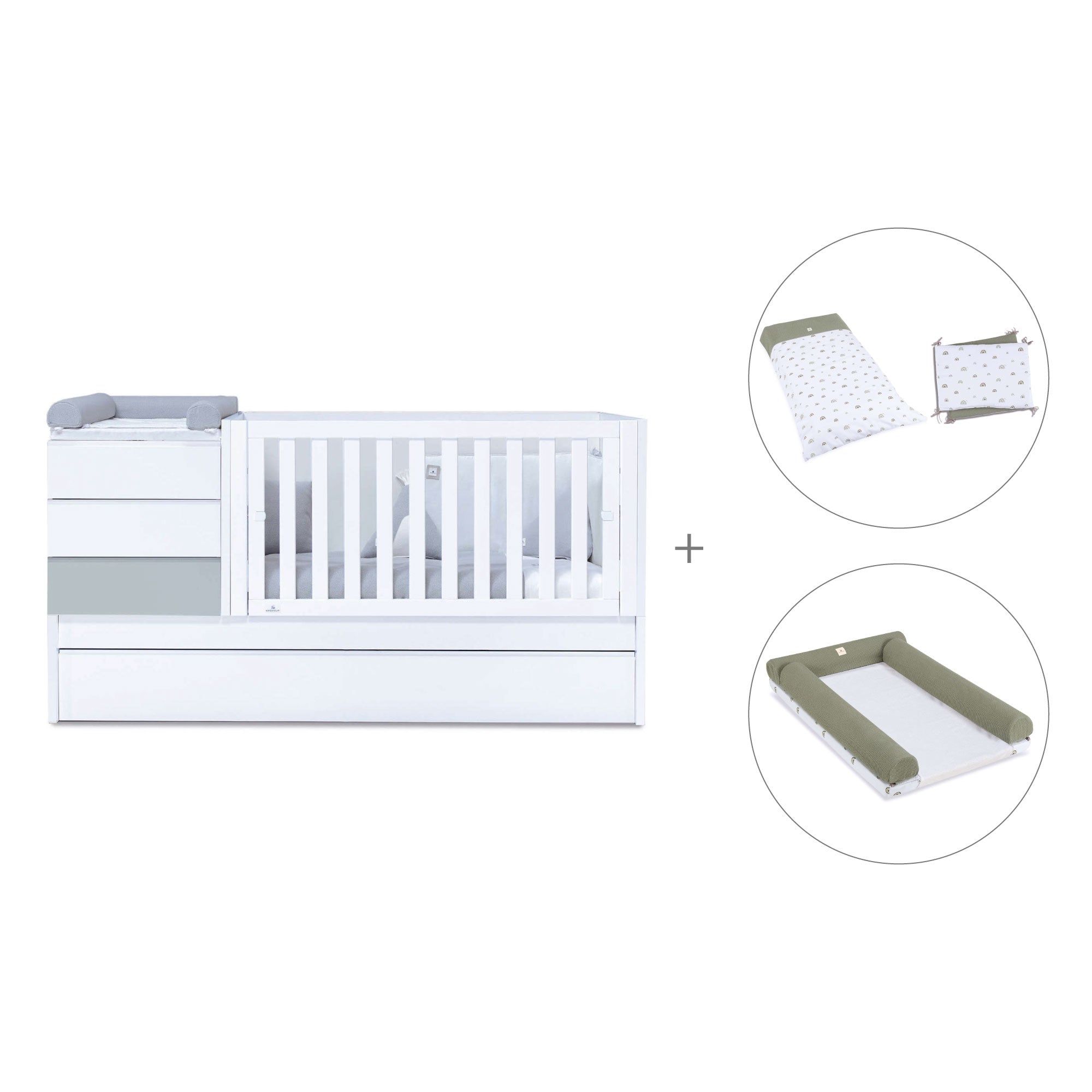 Lettino trasformabile (70x140 cm) grigio · Sero Kubo K551-M7778