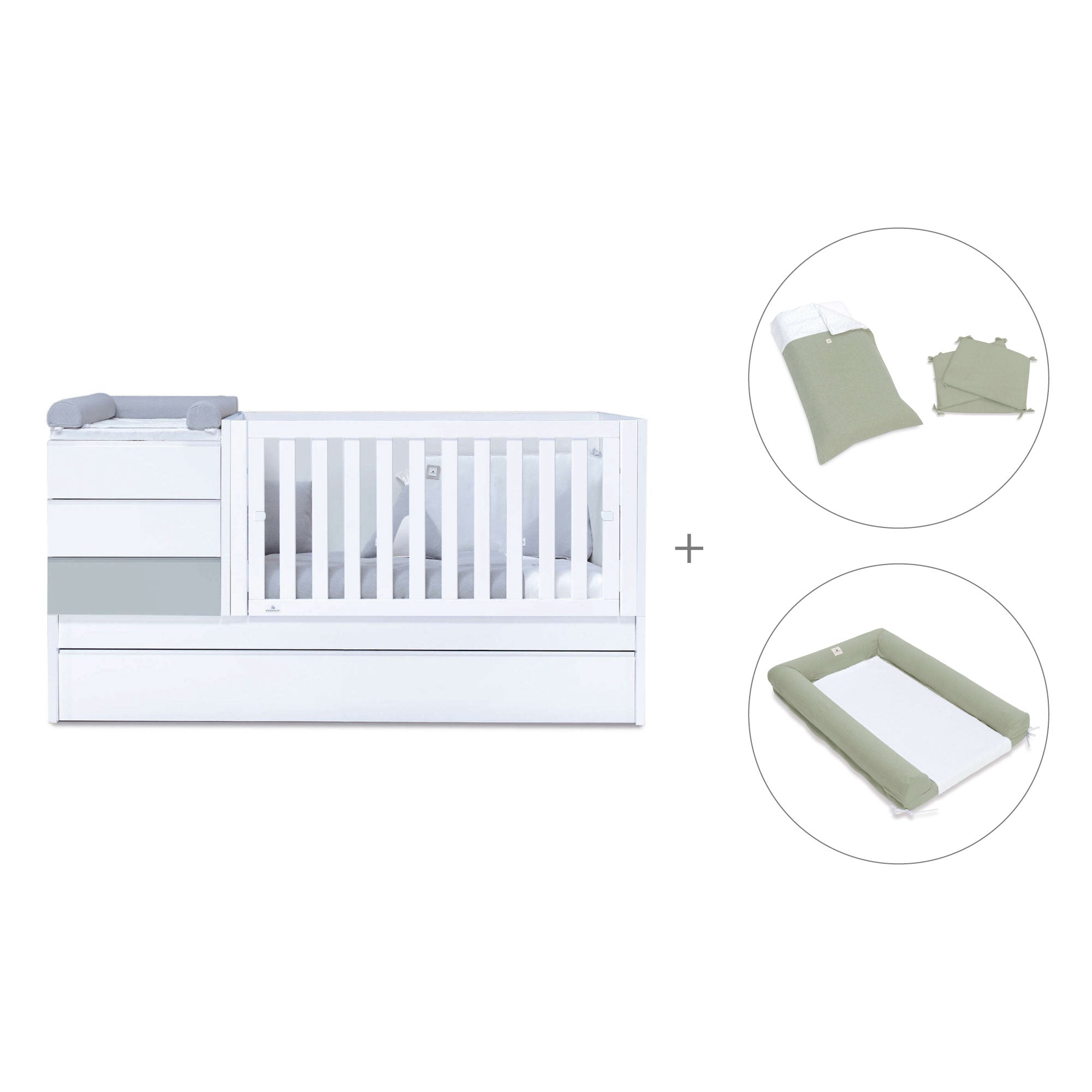 Lettino trasformabile (70x140 cm) grigio · Sero Kubo K551-M7778