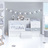 Lettino trasformabile 70x140 cm bianco/grigio · Sero Bubble K554-M7778