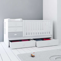 Lettino trasformabile 70x140 cm bianco/grigio · Sero Bubble K554-M7778