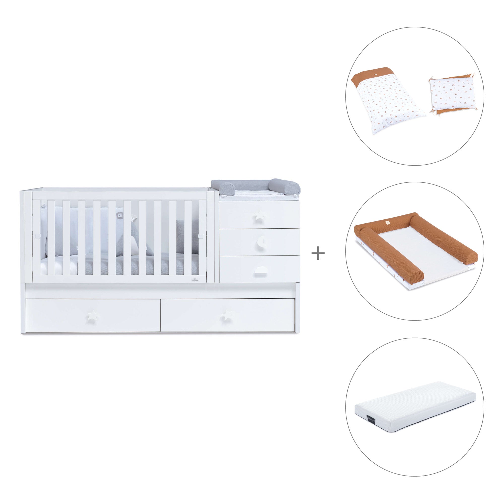 Lettino trasformabile 70x140 cm bianco · Sero Bubble K554