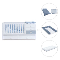 Lettino trasformabile 70x140 cm bianco/blu · Sero Bubble K554-M7741