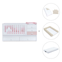 Lettino trasformabile 70x140 cm bianco/rosa · Sero Bubble K554-M7742