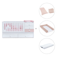 Lettino trasformabile 70x140 cm bianco/rosa · Sero Bubble K554-M7742