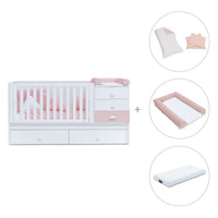 Lettino trasformabile 70x140 cm bianco/rosa · Sero Bubble K554-M7742